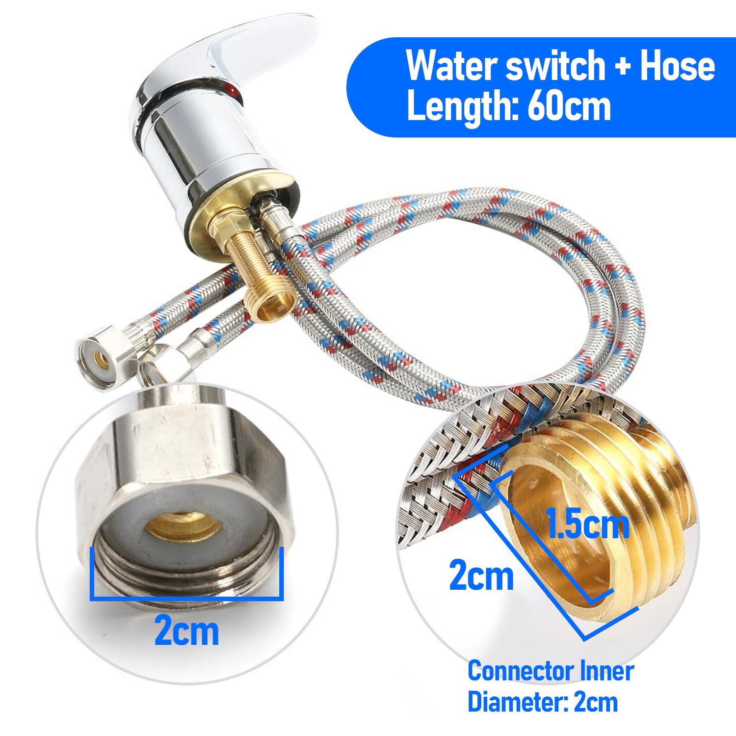 Mixer Taps Sprayer Set, Shower Head with Hose Handheld Shower Head Salon Barber Faucet with Hot and Cold Mixing Valve for Hair Salon Bathing Spa