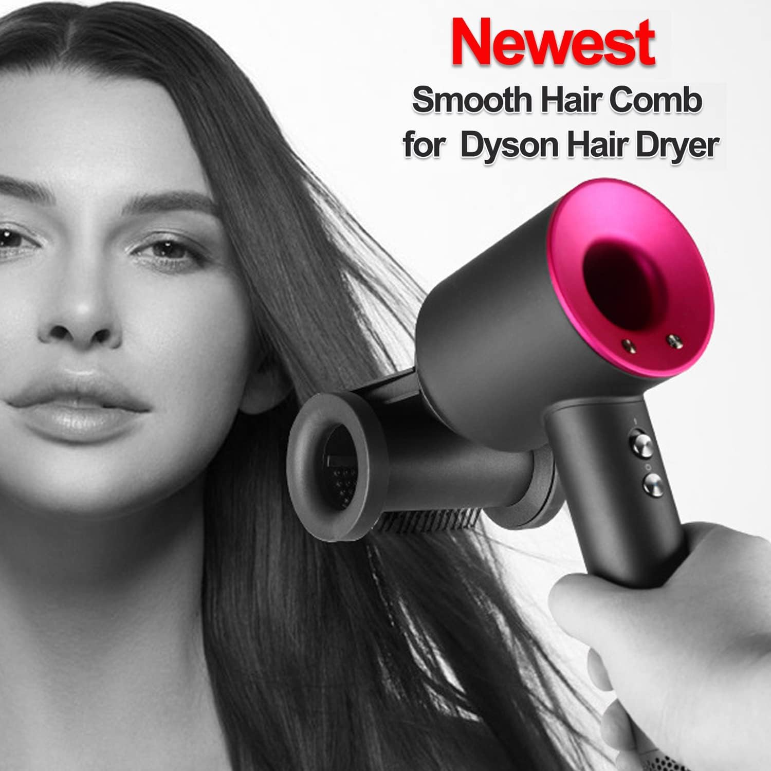 Embout lissant anti-vol pour sèche-cheveux Dyson HD15 HD01 HD02 HD03 HD04 HD08,2-en-1 Accessoires de buse à peigne de coiffure