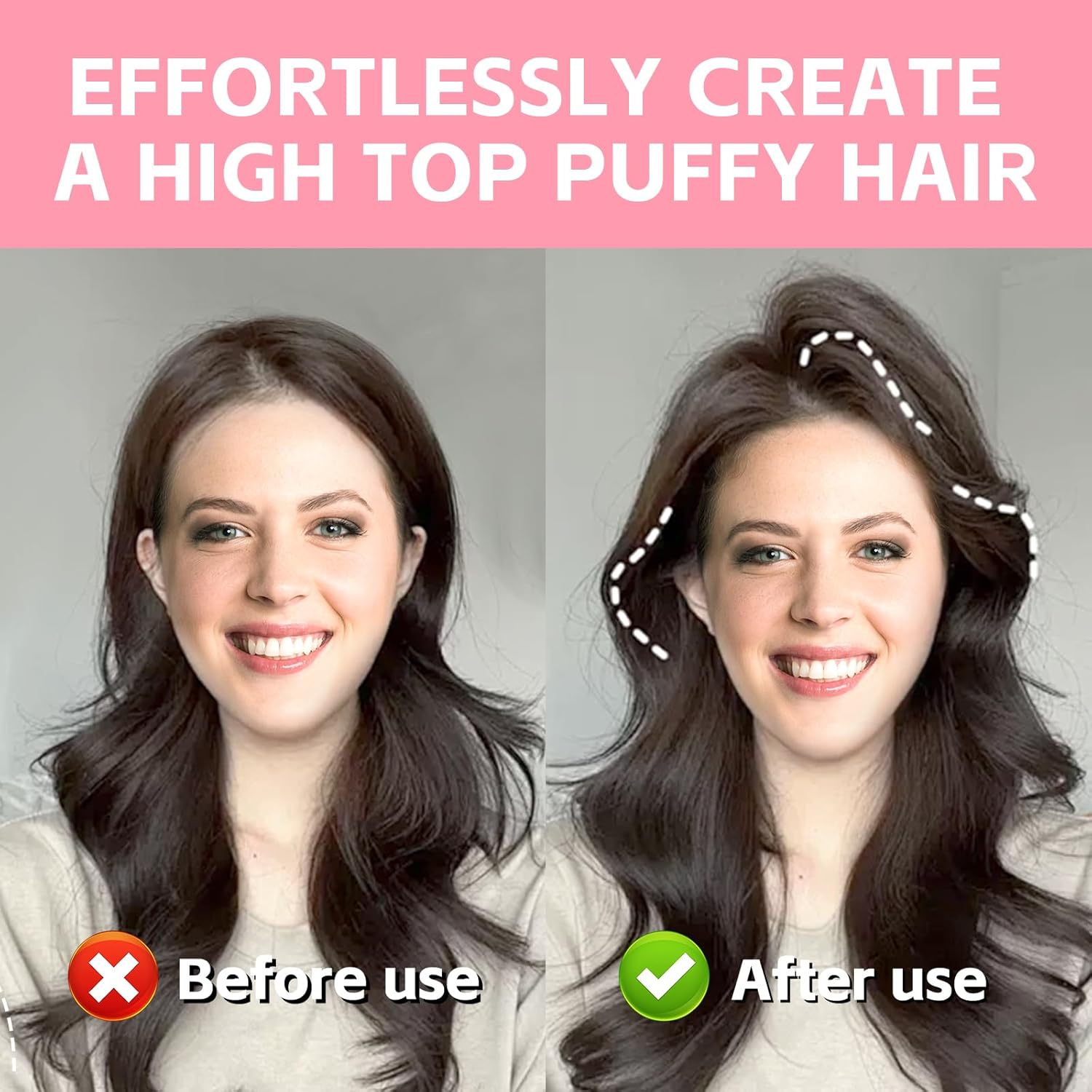 2PCS Pince de volume pour cheveux Fluffy Bangs, Peigne Easy High Crown Volume pour femmes, pinces volumisantes cheveux Instant Hair Root Lifting Clips