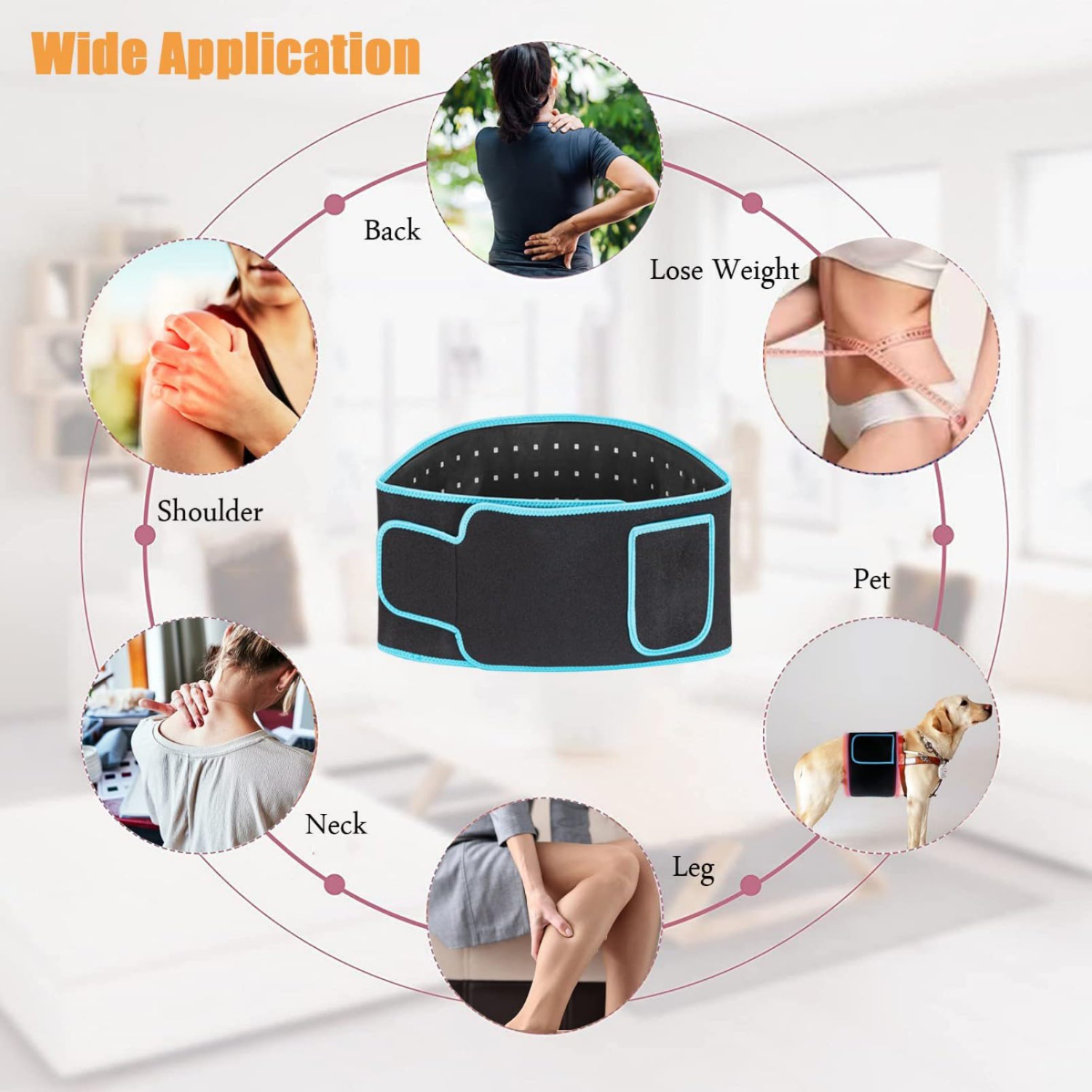 Red Light Therapy Blet, Infrared Light Therapy Pad Wrap for Body Pain Relief Wearable for Waist Back Stomach Muscle Repair LED 660nm&850nm with Timer