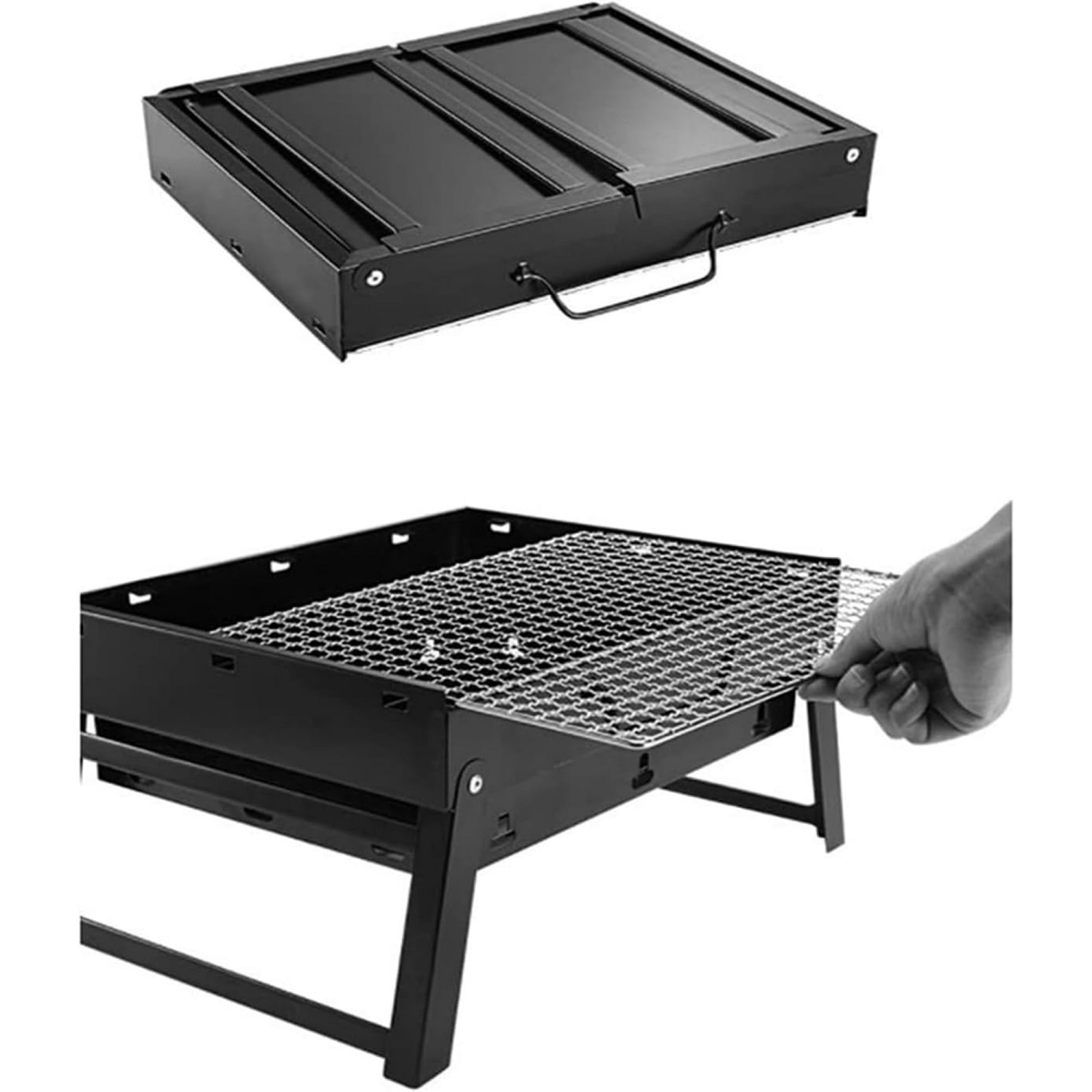 Barbecue, table pliante portative pour barbecue, fumoir d'extérieur en acier inoxydable pour 1-3 personnes, jardin de pique-nique de camping 35