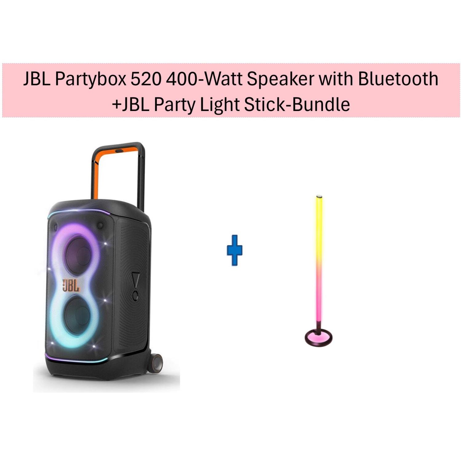 JBL Partybox 520 400-Watt Speaker with Bluetooth +JBL Party Light Stick-Bundle