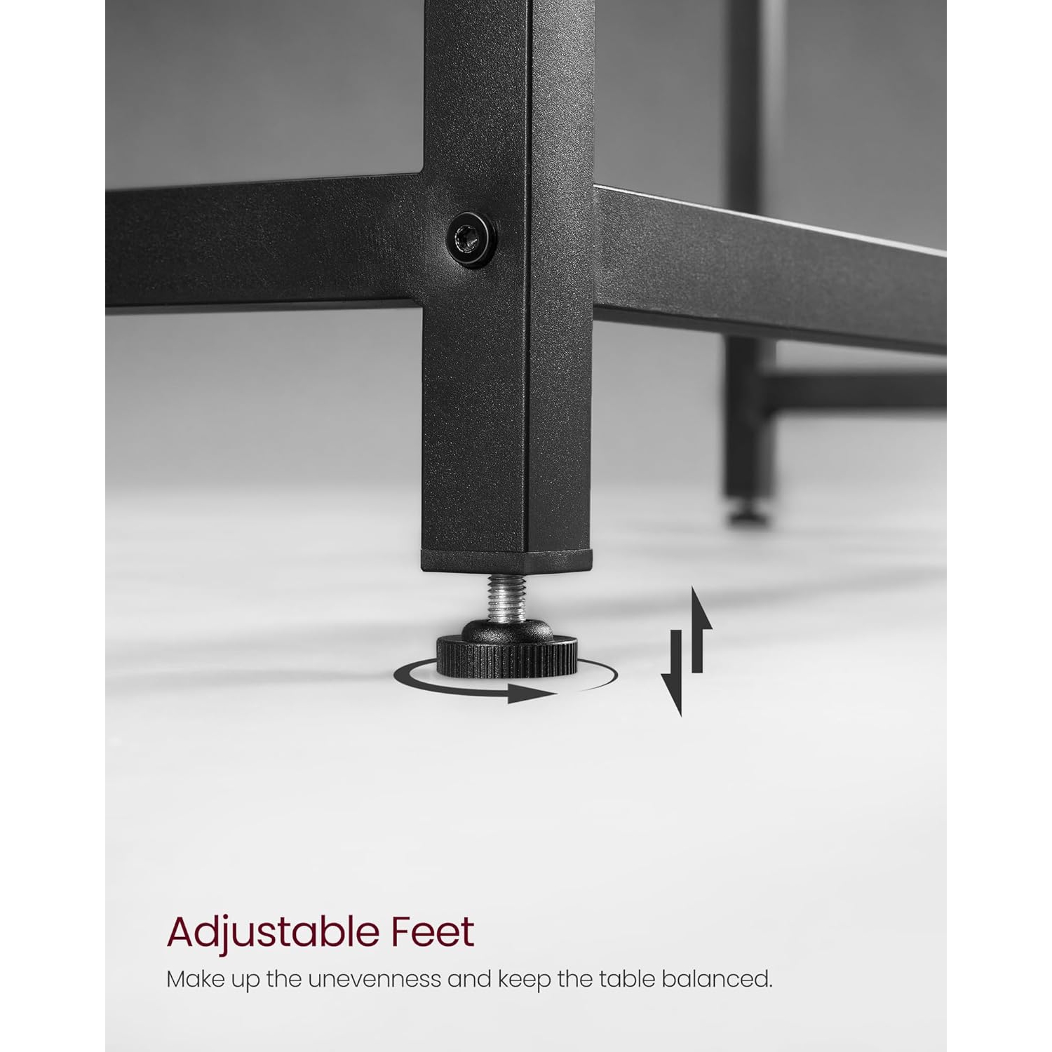 VASAGLE Office Work Desk Ideal for Study, Bedroom, Home Office, and Living Room in Rustic Brown and Ink Black