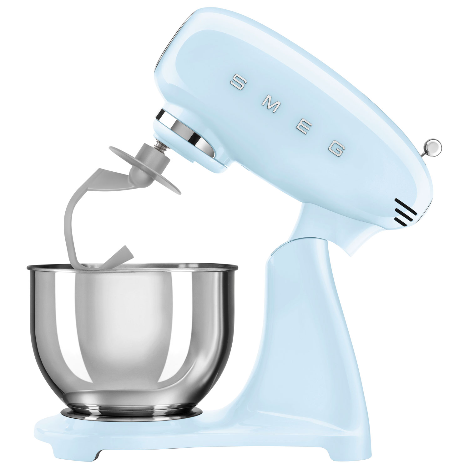 Batteur sur socle à tête inclinable Années 50 de Smeg - 5 pte - 800 W - Bleu