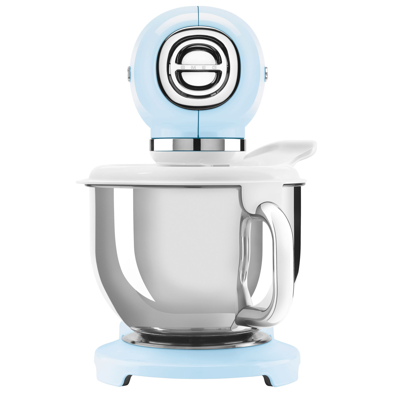 Batteur sur socle à tête inclinable Années 50 de Smeg - 5 pte - 800 W - Bleu