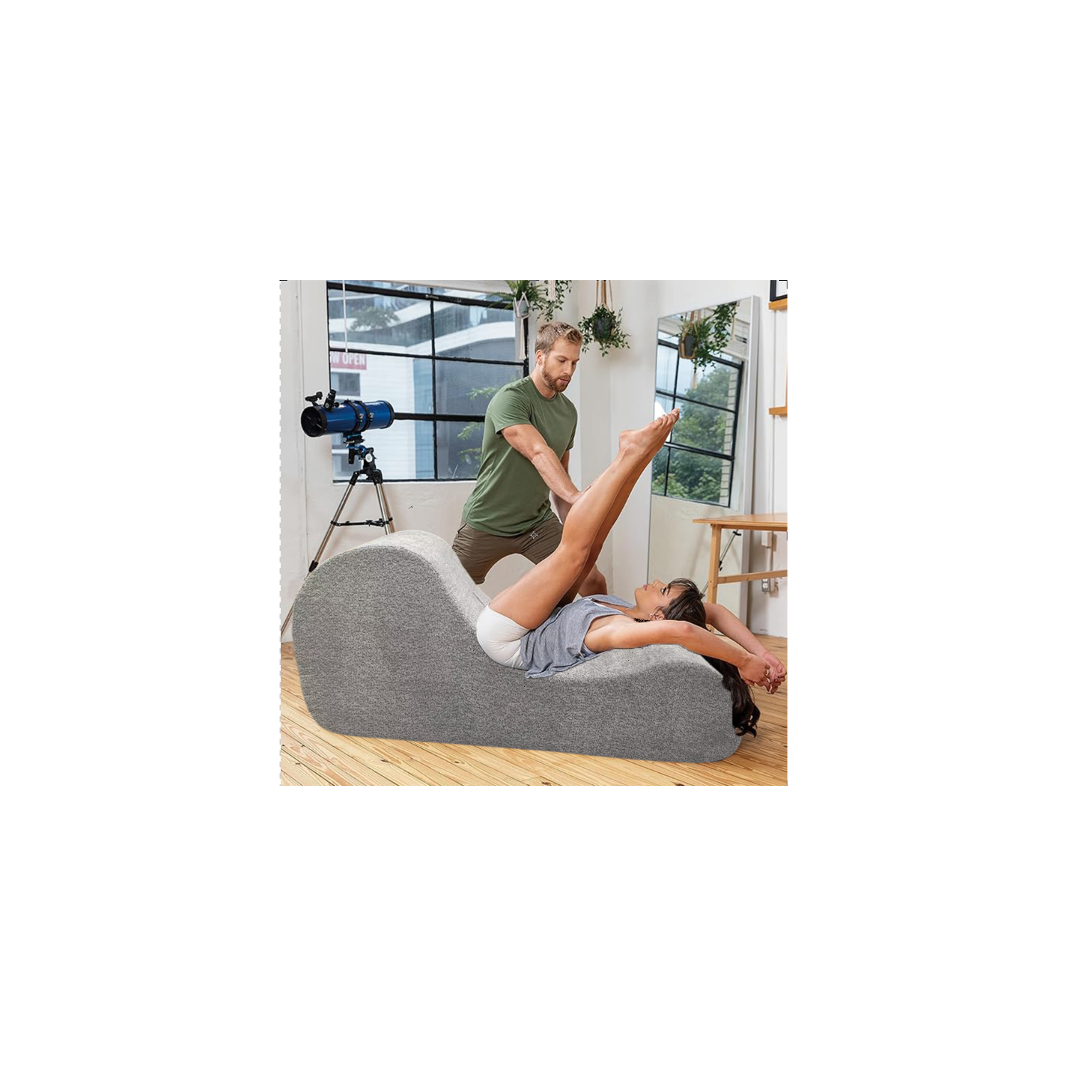 Compression Sofa - Styled Ergonomic Velvet Chaise Lounge Chair, Sofa Bed – Perfect for Yoga, Stretching, Relaxation, and Exercise