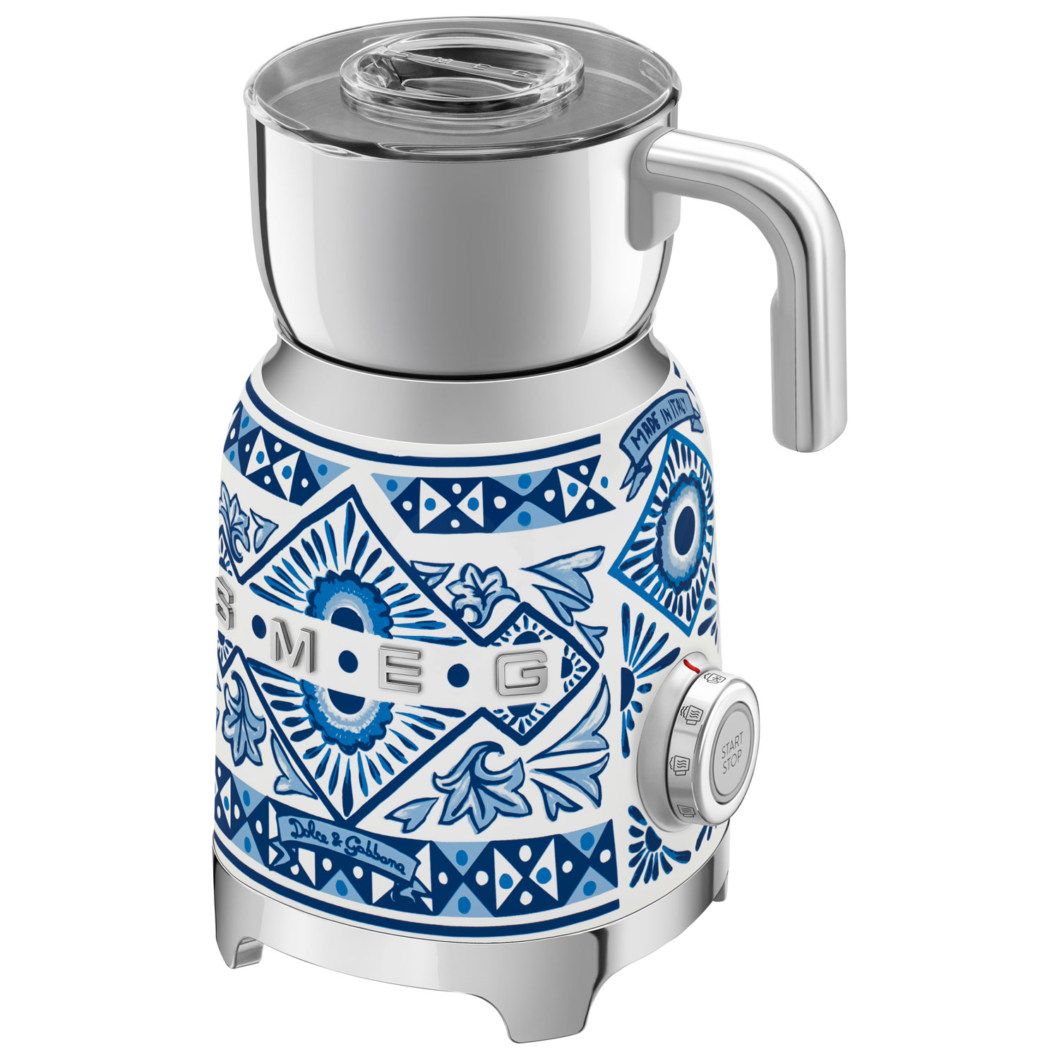 Moussoir à lait Dolce & Gabbana de Smeg - Collection Dolce & Gabbana - Bleu Méditerranée