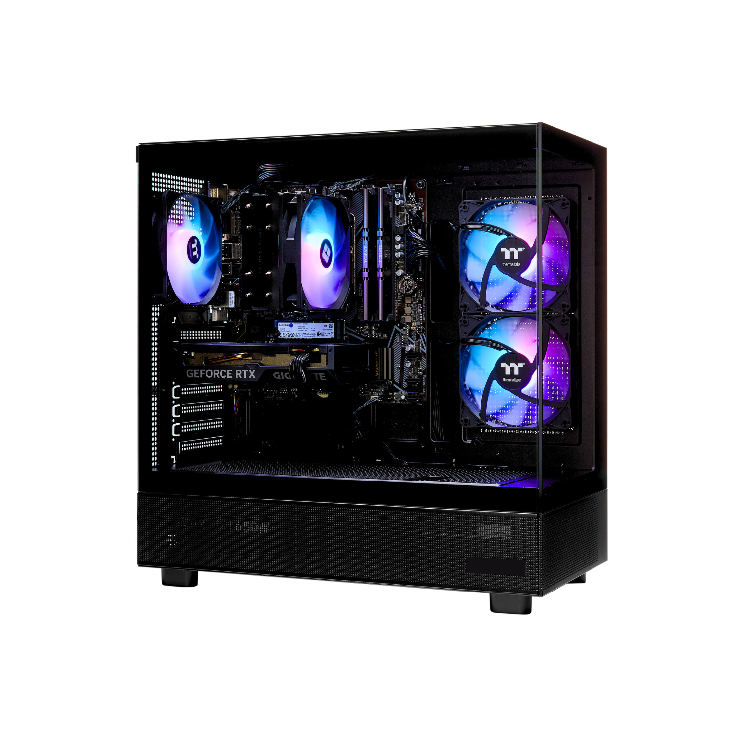 TECHNOID Glass Black Gaming PC – GeForce RTX 5080 – AMD Ryzen 7 7800x3D – 64GB DDR5 – 2TB SSD – AI Ready – VR Compatible – Win 11 Home