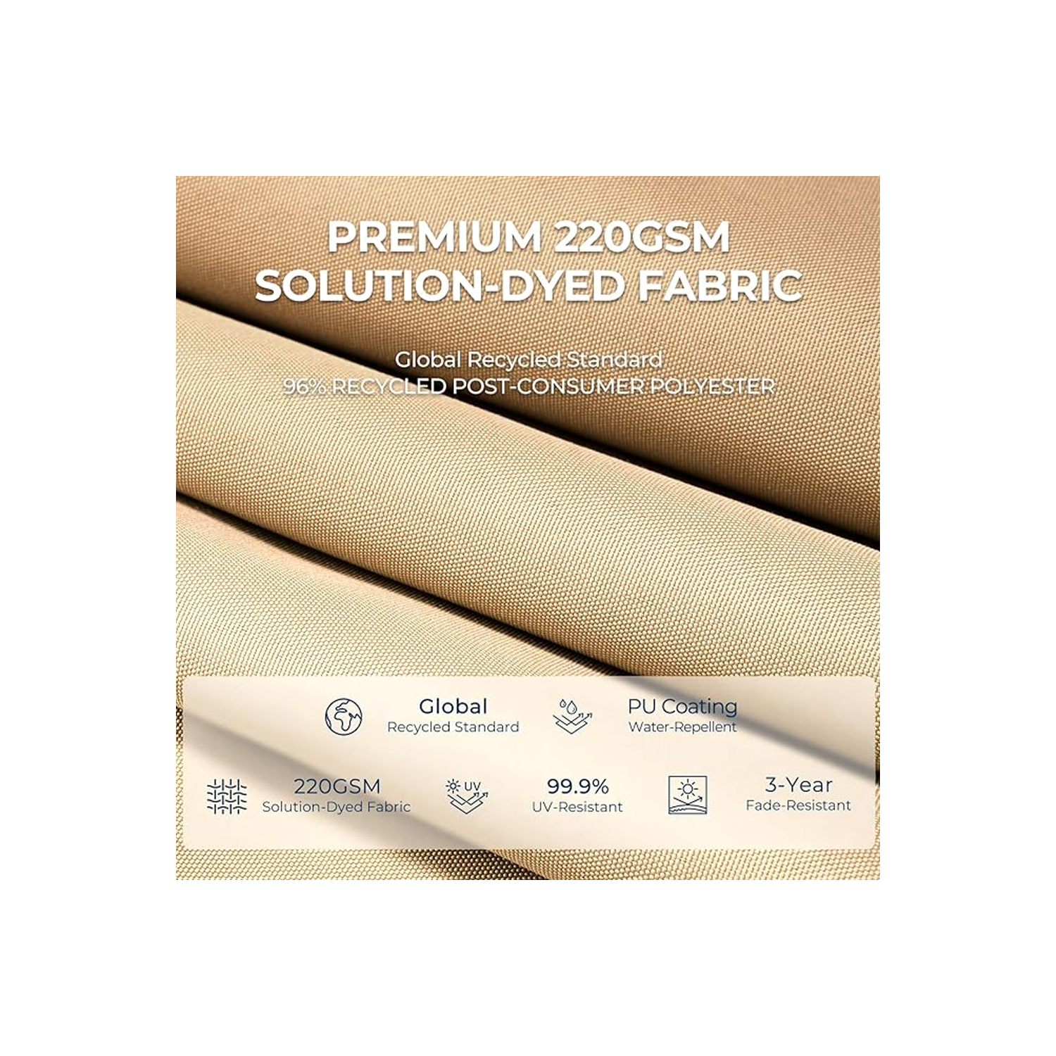 HOMSHADE 10ft Cantilever Offset Patio Umbrella with Base Included UPF50+ UV Protection with Easy Tilt and Crank for Pool Deck and Garden(Beige)