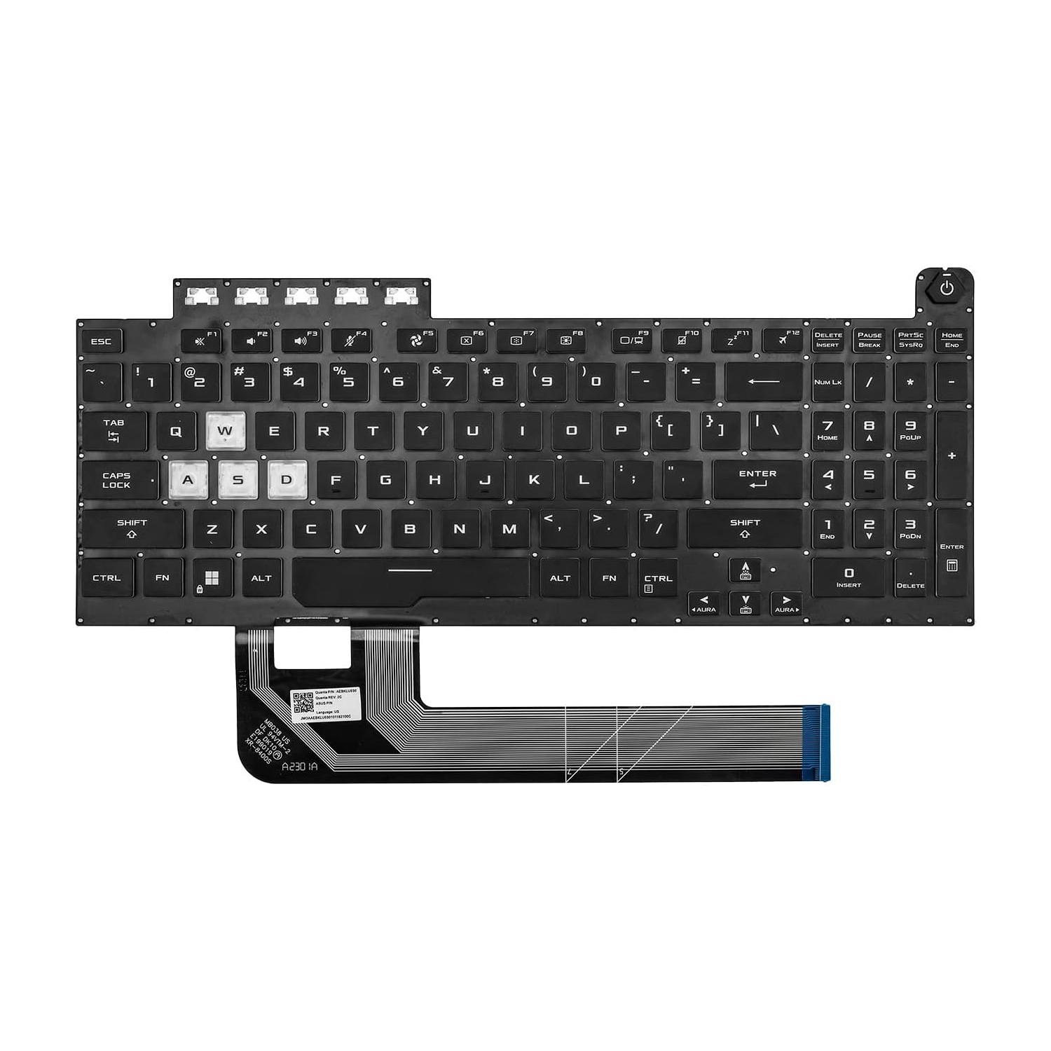 Clavier de remplacement pour portable LIXSUNTEK rétroéclairé américain pour Asus TUF Gaming A15 FX506 FA506 TUF506.TUF A17 FA706.TUF Gaming F17