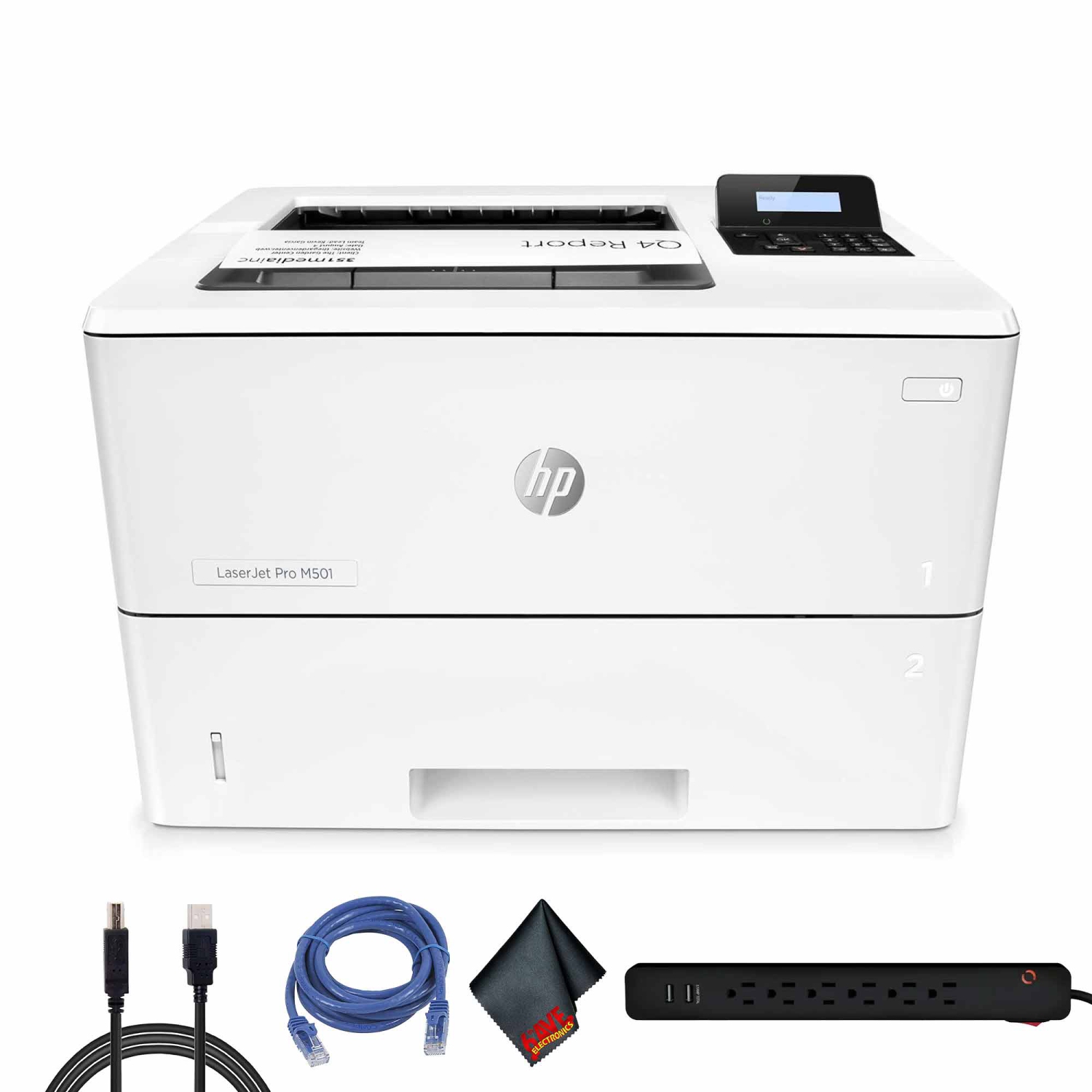 HP LaserJet Pro M501dn Monochrome Laser Printer Bundle