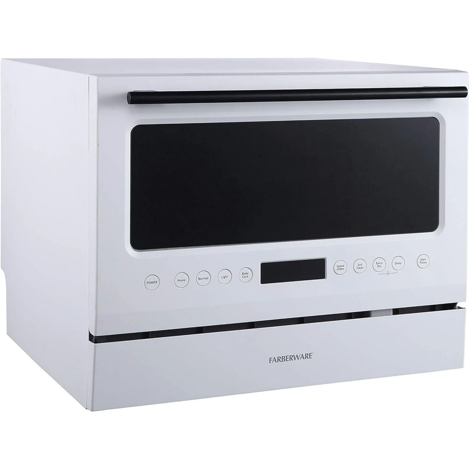 Farberware – Lave-vaisselle de comptoir FCD06ASWWHC, 6 pièces, porte en verre, blanc