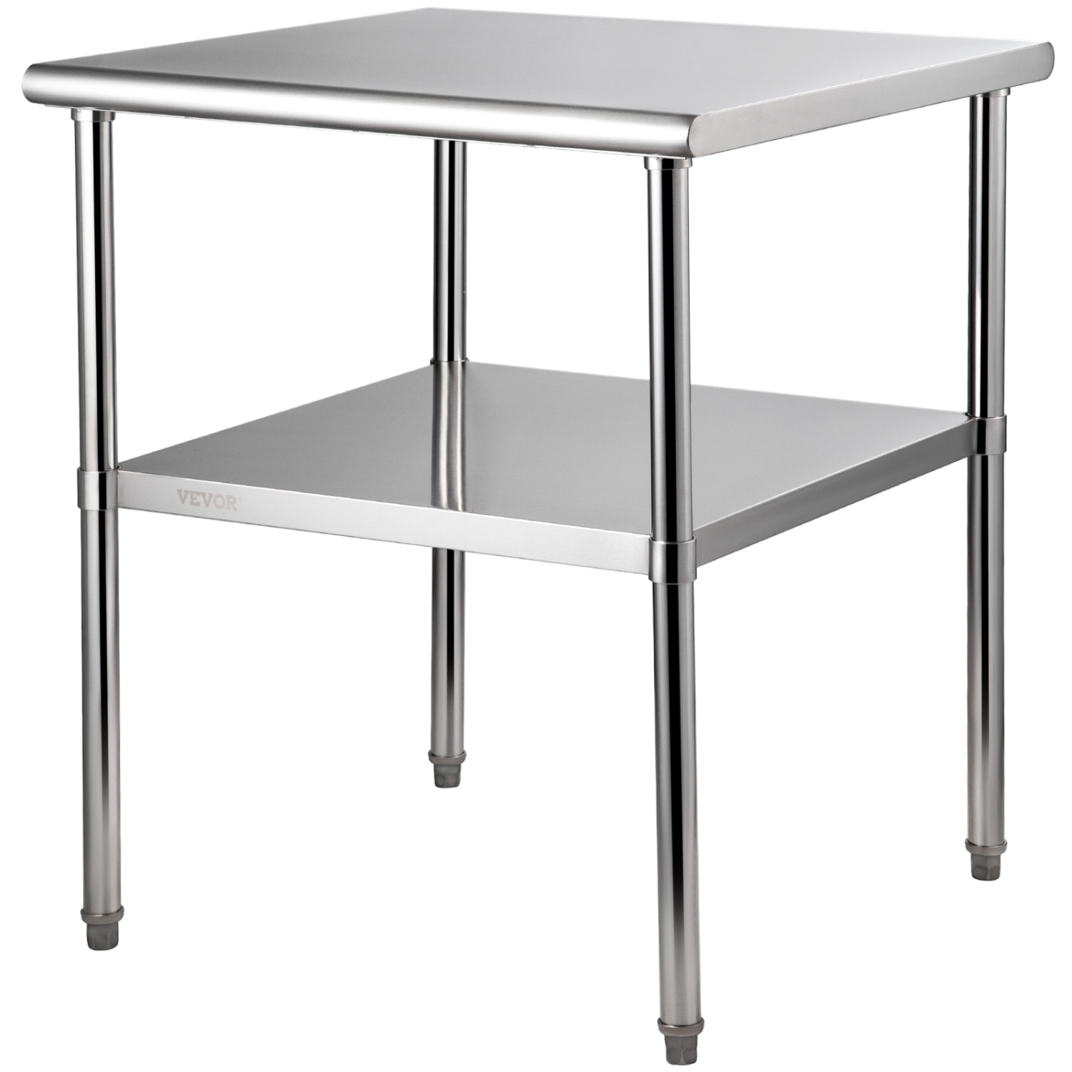 VEVOR 30 x 30 x 36 Inch Stainless Steel Prep Table, 800lbs Load Capacity Heavy Duty Metal Worktable with Adjustable Undershelf & Feet, Commercial