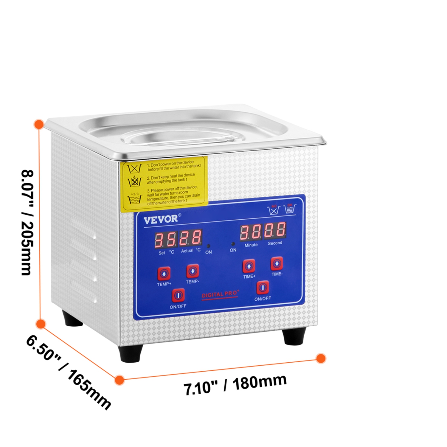 VEVOR 0.3 L Professional Ultrasonic Cleaner, Ultrasonic Jewelry Cleaner with Digital Timer & Heater, Stainless Steel Industrial Sonic Cleaner 40kHz
