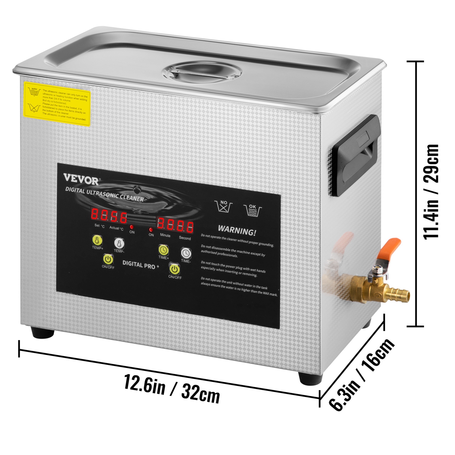 VEVOR 6L Upgraded Ultrasonic Cleaner Professional Digital Lab Ultrasonic Parts Cleaner with Heater Timer for Jewelry Glasses Cleaning