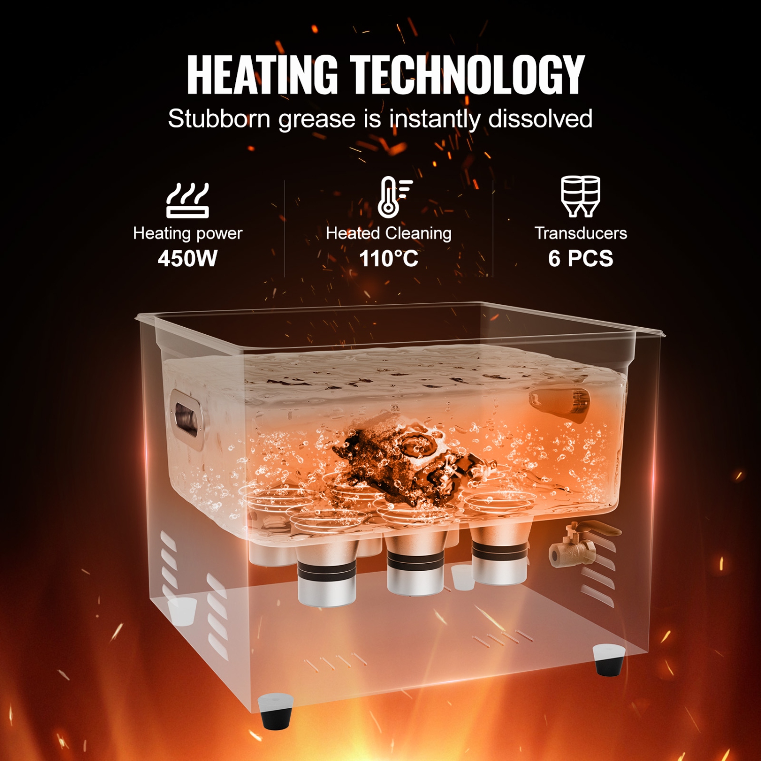 VEVOR 15L Ultrasonic Cleaner with Heater Timer & Basket, Professional Digital Sonic Cavitation Machine, 360W Cleaning Machine for Lab Tools, Metal