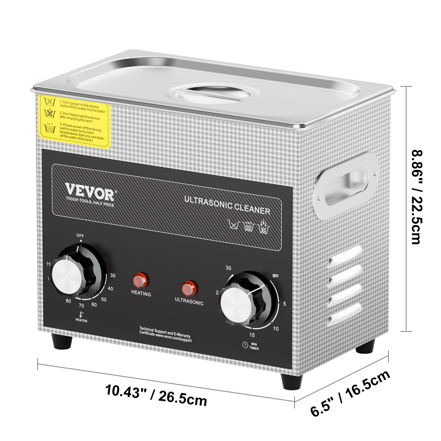 VEVOR 3L Ultrasonic Cleaner with Heater Timer & Basket, Professional Digital Sonic Cavitation Machine, 120W Cleaning Machine for Watch Instruments,