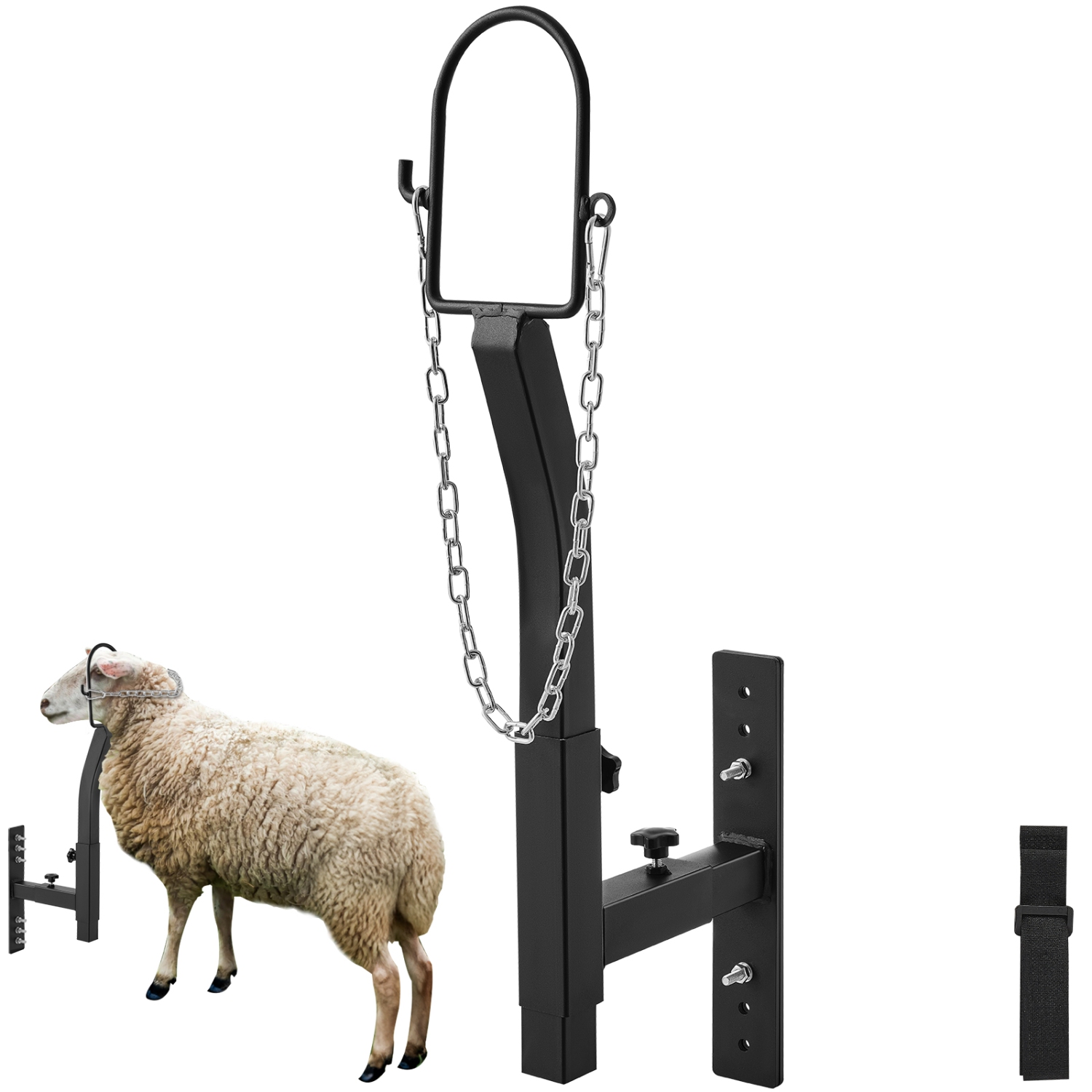VEVOR Livestock Trimming Stand, Goat & Sheep Stand 9.37-12.8 inch Adjustable Height 0-5.4 inch Width, Metal Goat Milking and Shearing Stand