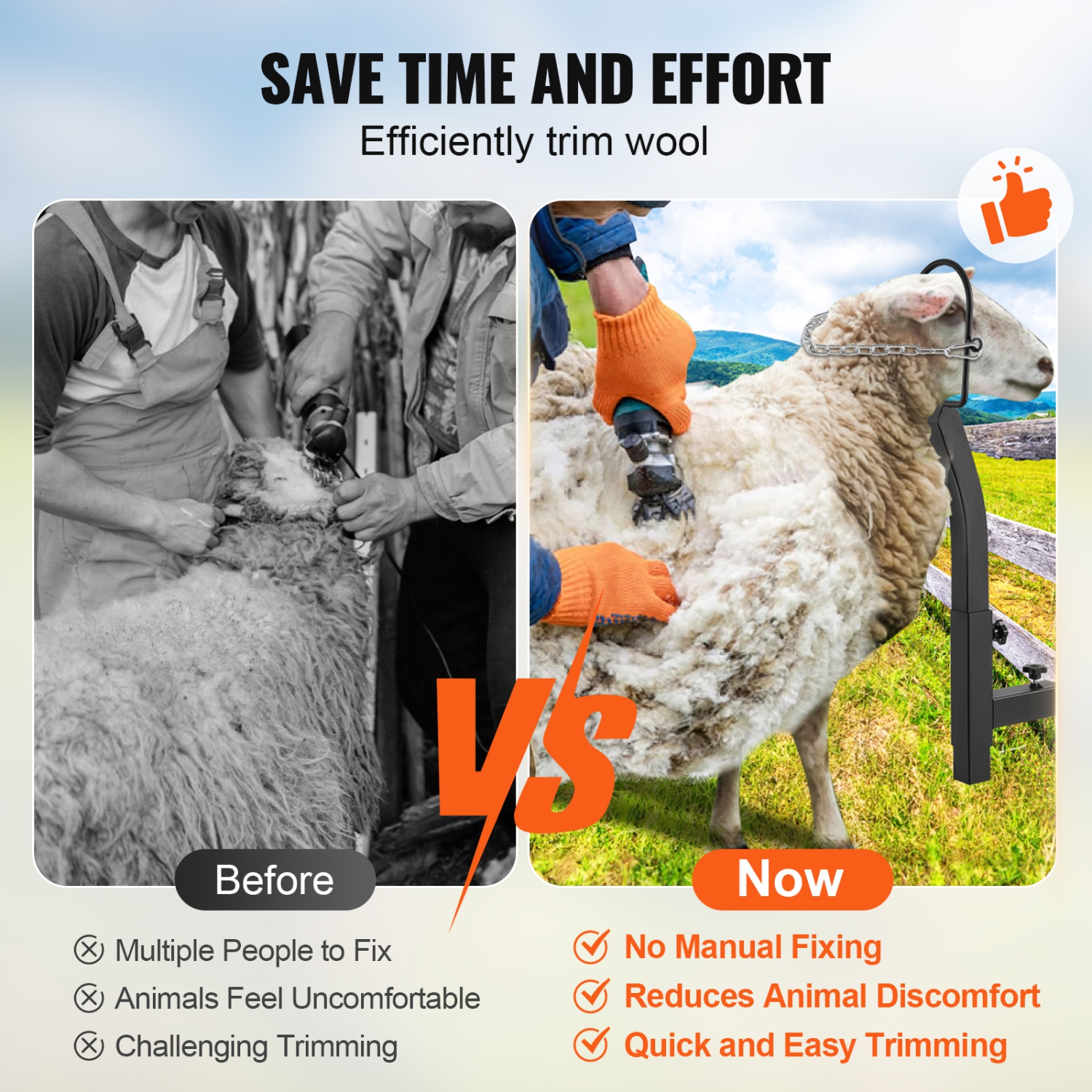 VEVOR Livestock Trimming Stand, Goat & Sheep Stand 9.37-12.8 inch Adjustable Height 0-5.4 inch Width, Metal Goat Milking and Shearing Stand