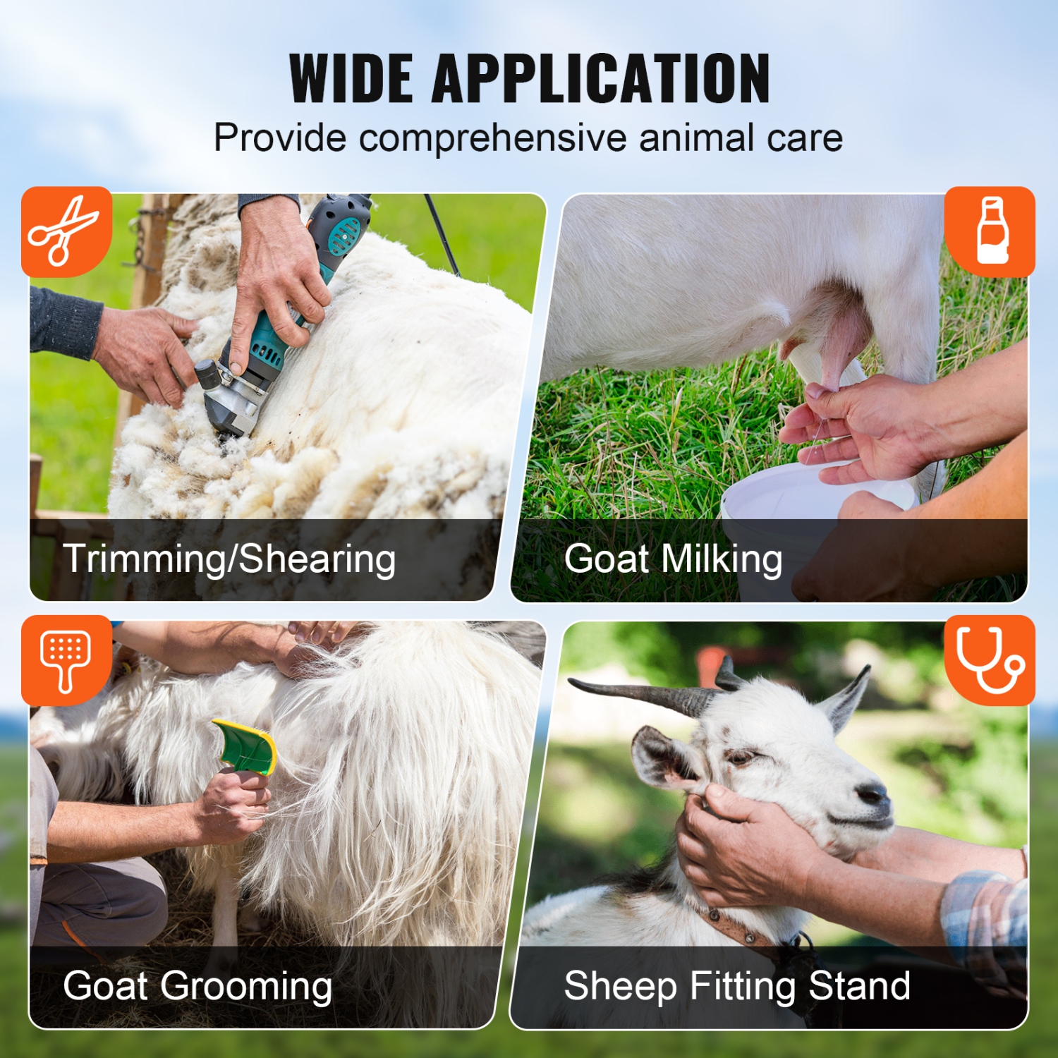 VEVOR Livestock Trimming Stand, Goat & Sheep Stand 9.37-12.8 inch Adjustable Height 0-5.4 inch Width, Metal Goat Milking and Shearing Stand