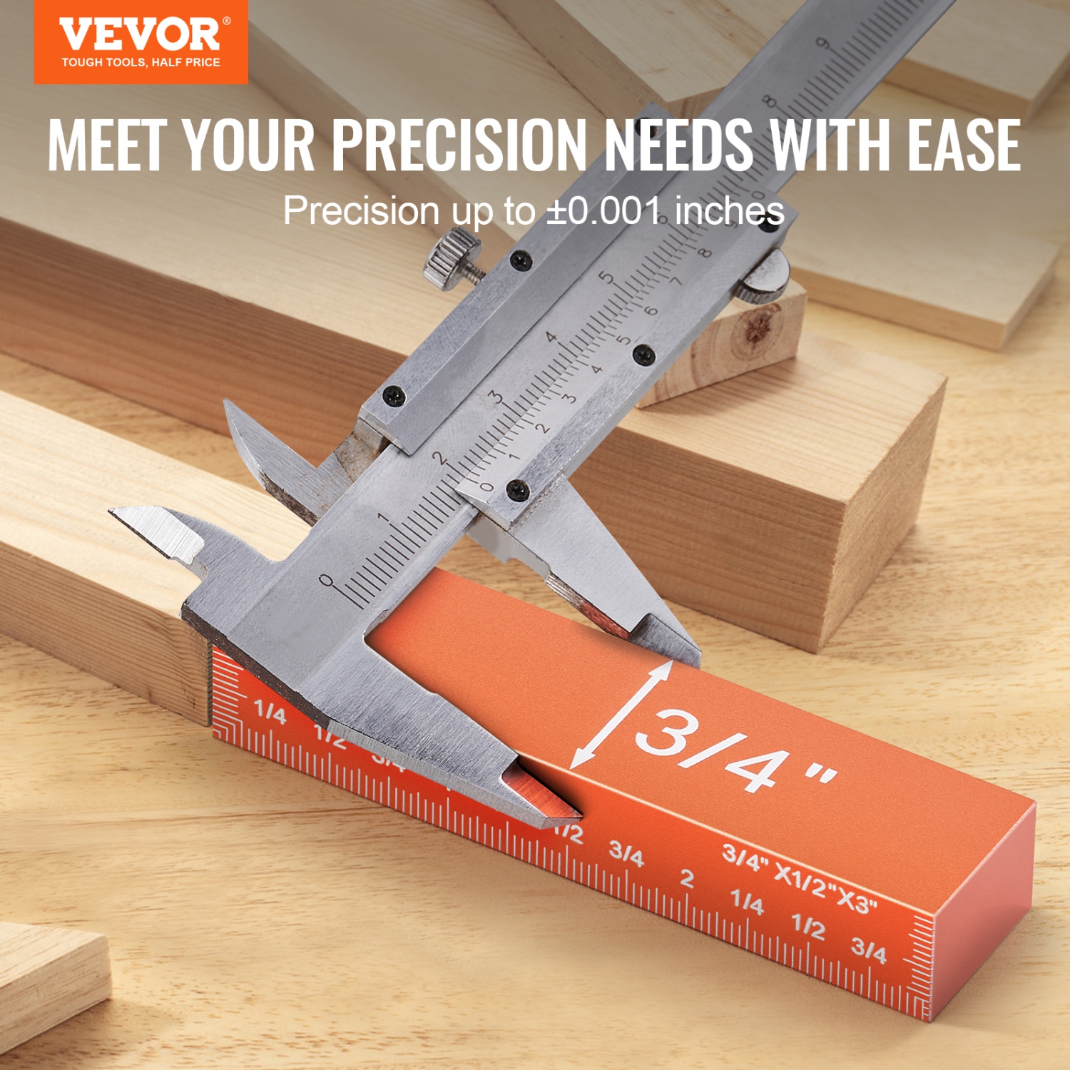 VEVOR 16-Piece Setup Blocks Woodworking Tools, Precision Height Gauge Block Set, with Clearly Laser Engraved Size Markings and Storage Case, Aluminum