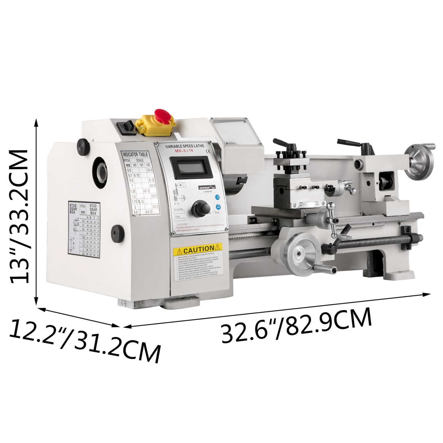 VEVOR 8"x14" Compact Metal Lathe, Adjustable Speed 2250 RPM, 650W Power, Precision Engineering Lathe for Metalworking, Ideal for Crafting Different