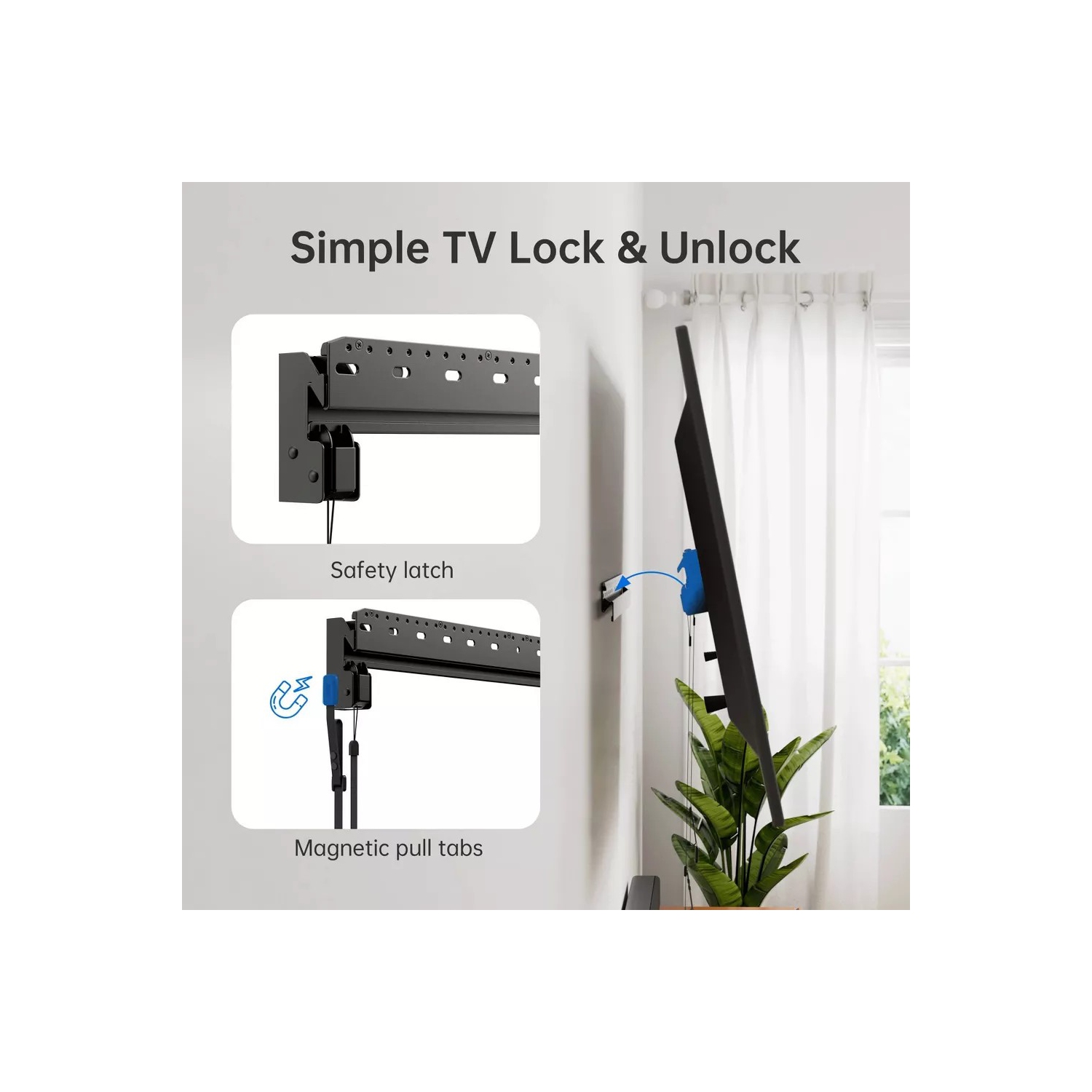 Support fixe discret d'ErgoAV pour téléviseur de 32 à 90&nbsp;po