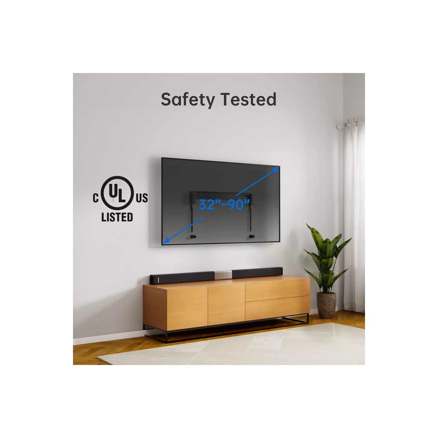 Support fixe discret d'ErgoAV pour téléviseur de 32 à 90&nbsp;po