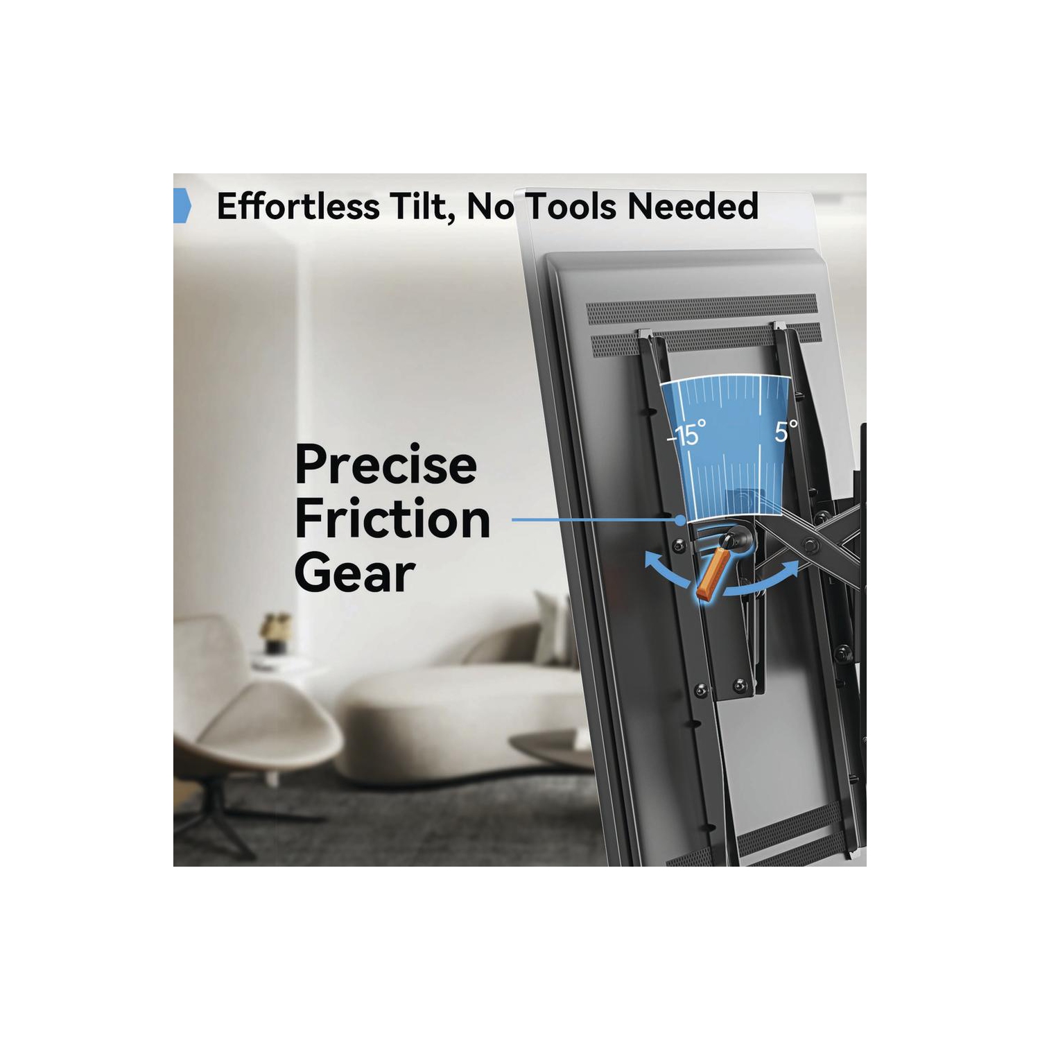 Support mural inclinable et pivotant Perlemth pour téléviseurs de 42 à 90&nbsp;po