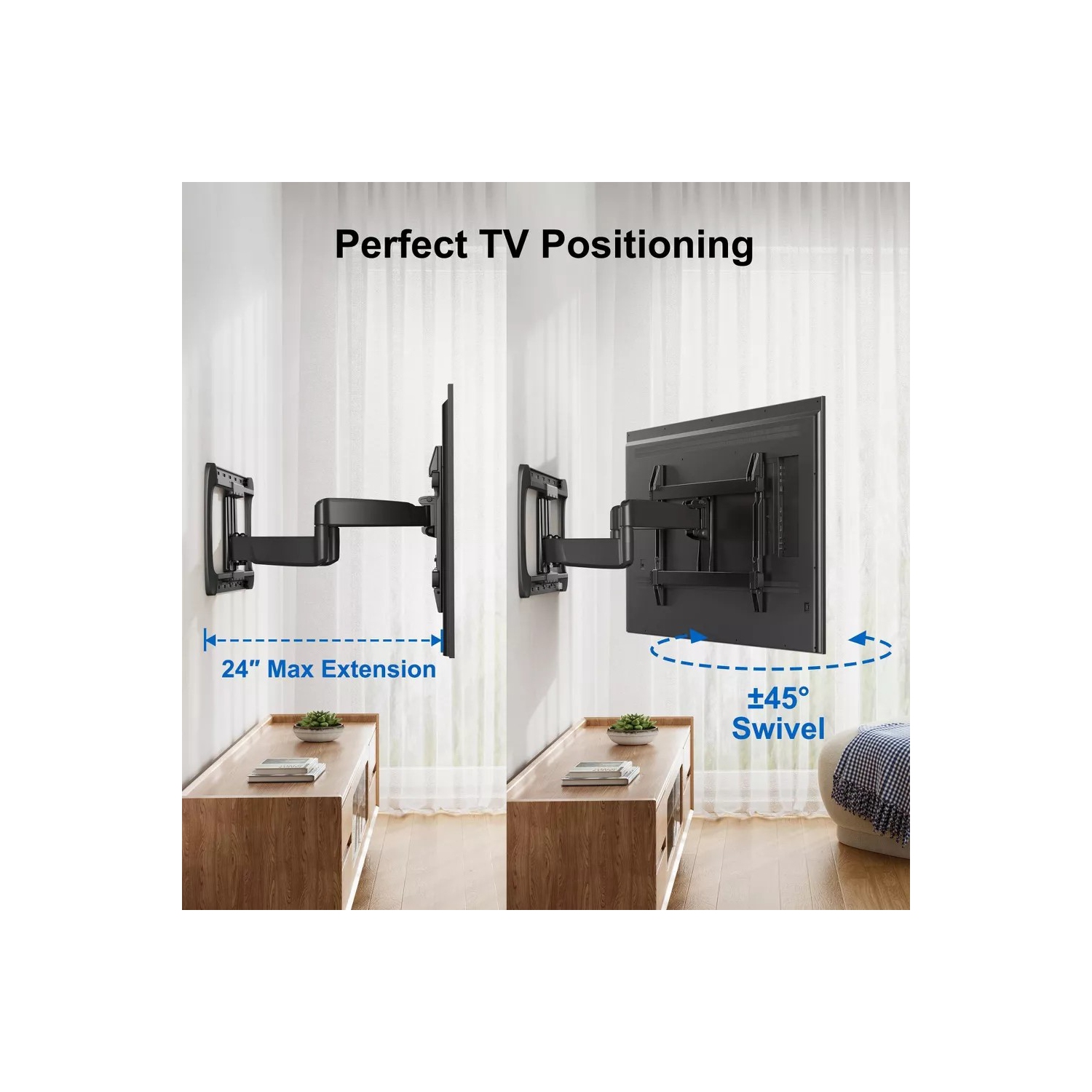 Grand support mural articulé d'ErgoAV pour téléviseur de 42 à 90&nbsp;po Expédition gratuite