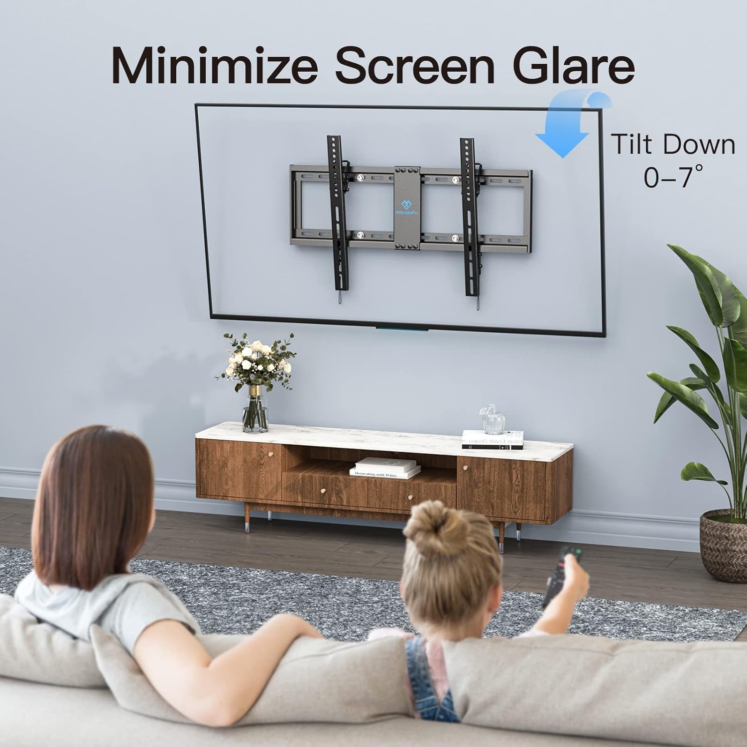 PERLESMITH Tilt/Fixed TV Wall Mount for 37 to 86 Inch TVs