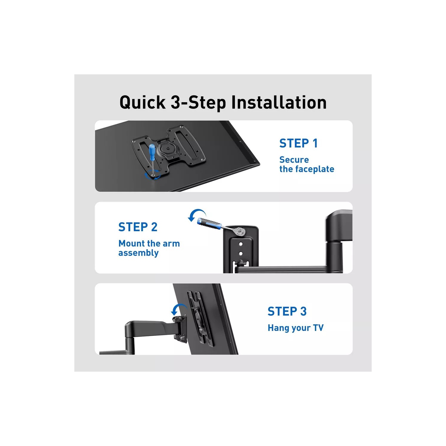 Petit support mural articulé d'ErgoAV pour téléviseur de 19 à 43 po