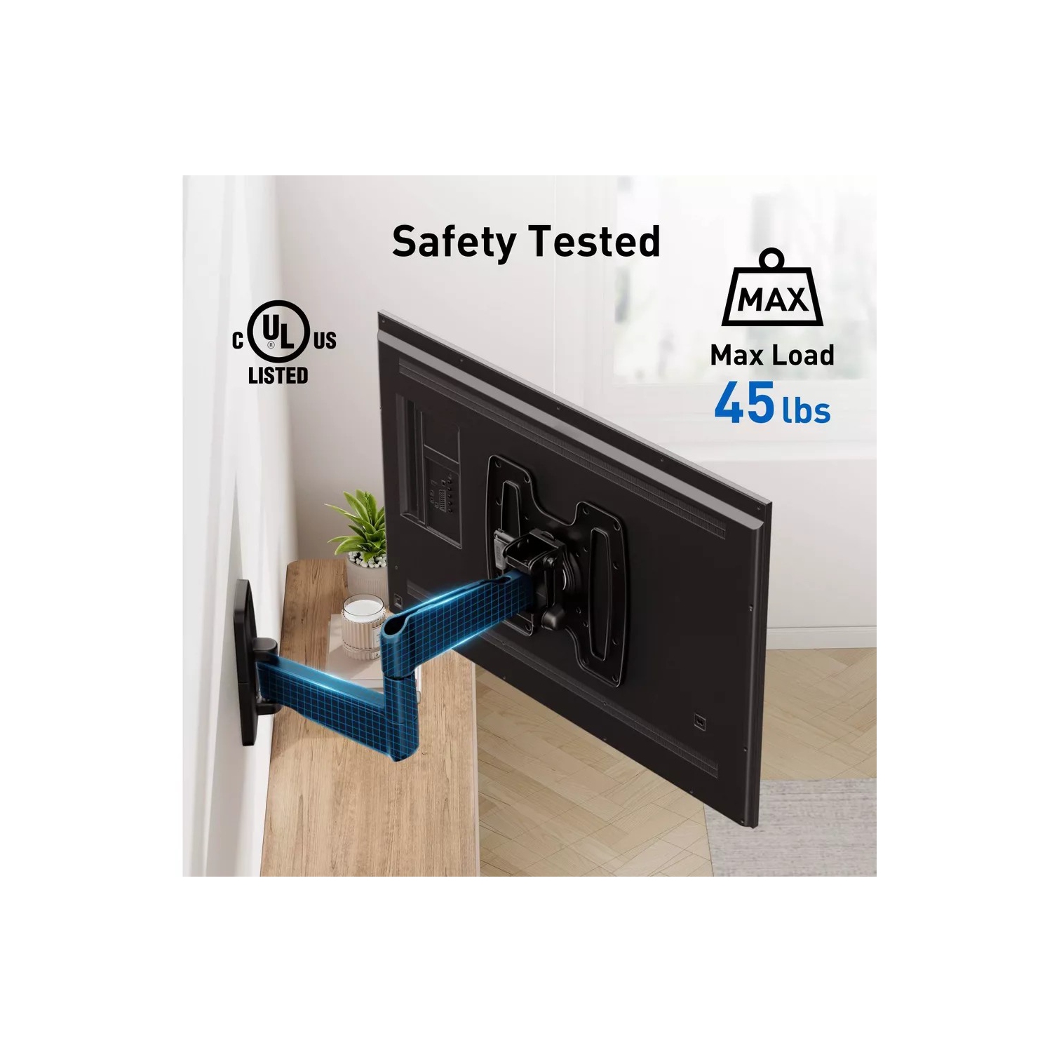 Petit support mural articulé d'ErgoAV pour téléviseur de 19 à 43 po