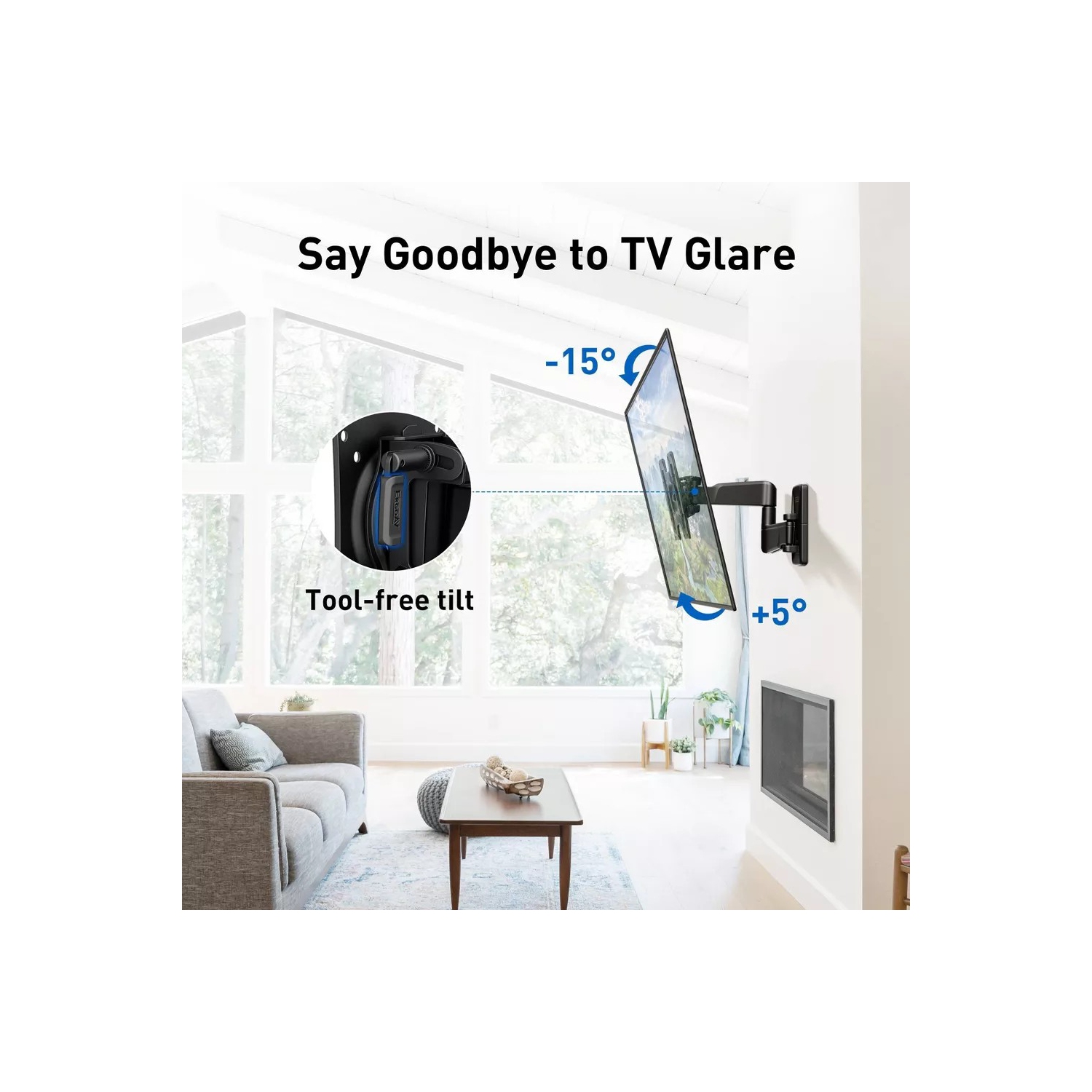 Petit support mural articulé d'ErgoAV pour téléviseur de 19 à 43 po