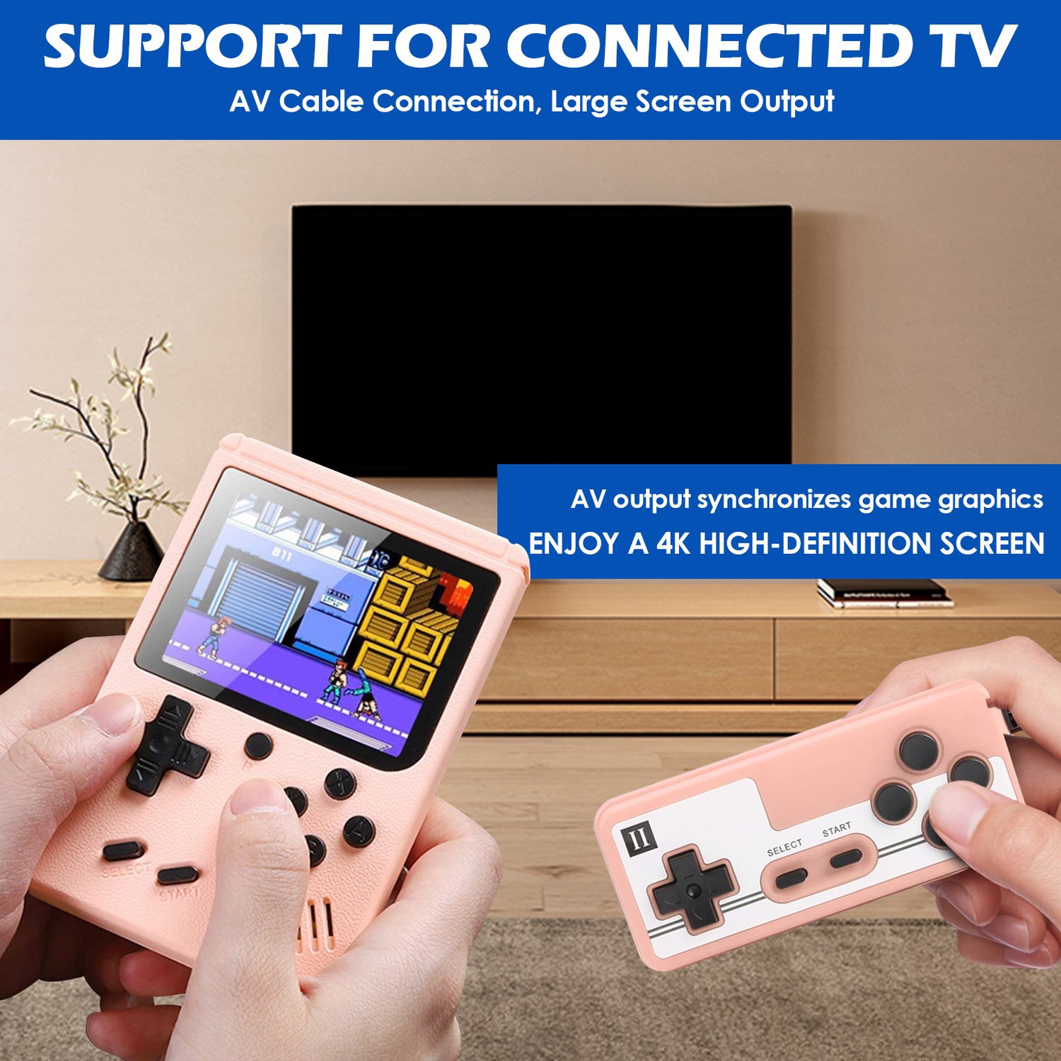 Console de jeu vidéo portative portative Retro 8 bits 3,0&nbsp;po Color LCD Lecteur de jeu couleur pour enfants 800 jeux intégrés pour un cadeau pour