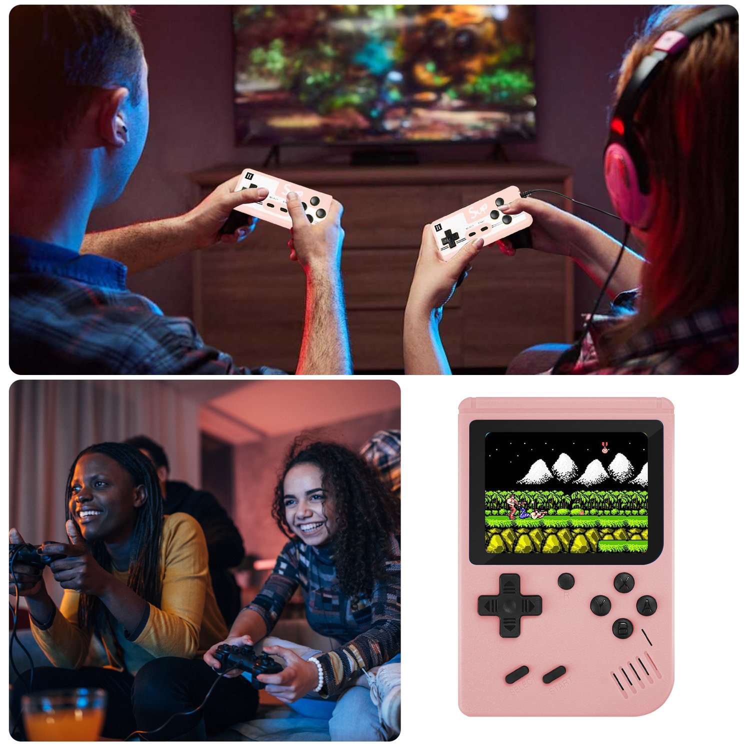 Console de jeu vidéo portative portative Retro 8 bits 3,0&nbsp;po Color LCD Lecteur de jeu couleur pour enfants 800 jeux intégrés pour un cadeau pour