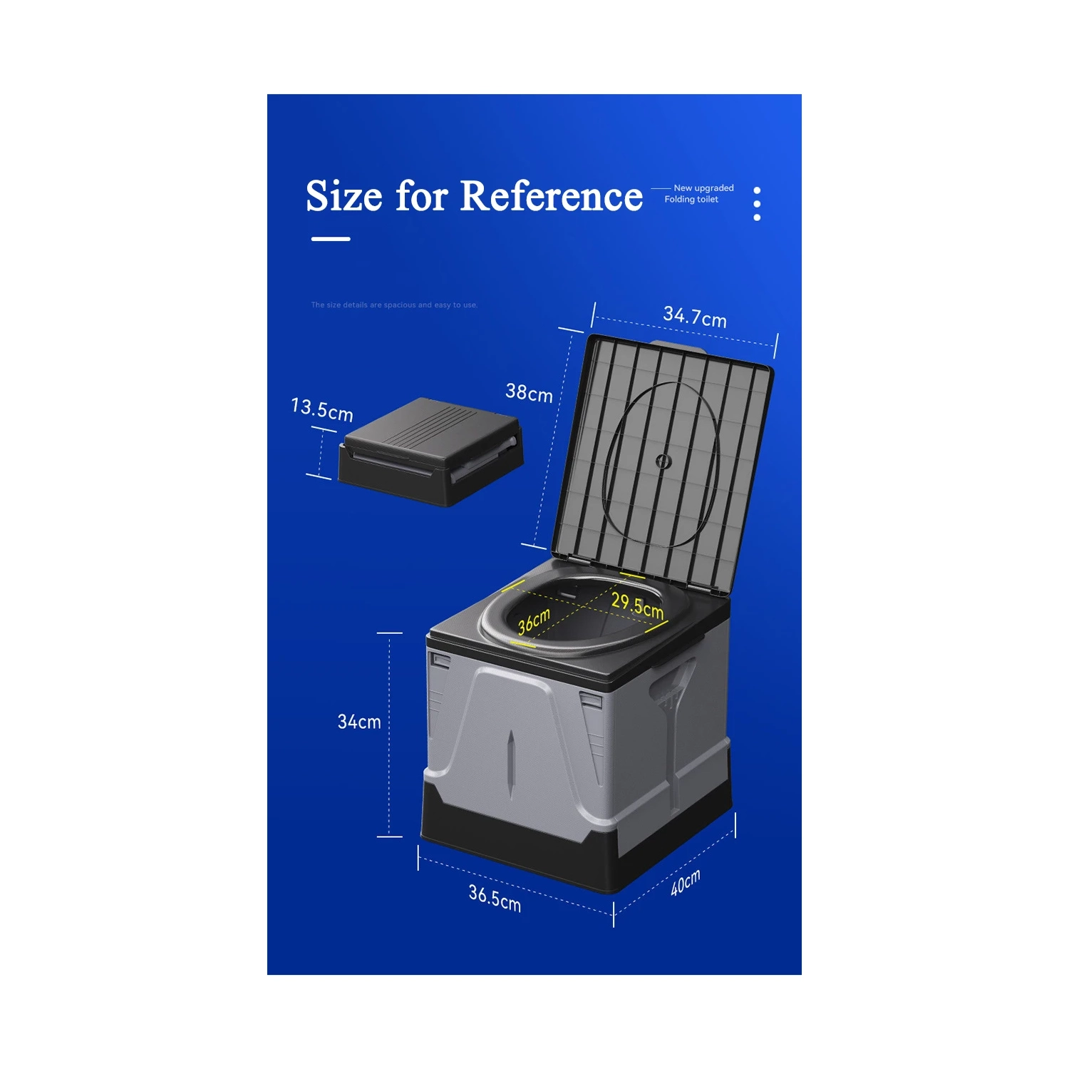 Toilettes portatives Camping Petit pot portatif avec couvercle Toilette pliante de voyage pour voiture de randonnée Tente de plage, Toilette de