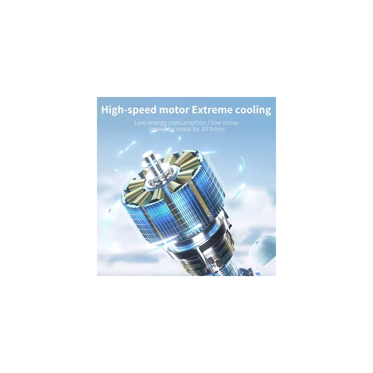 Ventilateur portatif ultraléger 1-100 réglable, rechargeable par USB 4000&nbsp;mAh K801 régulier blanc argenté [ultra haute vitesse 100 vitesses +