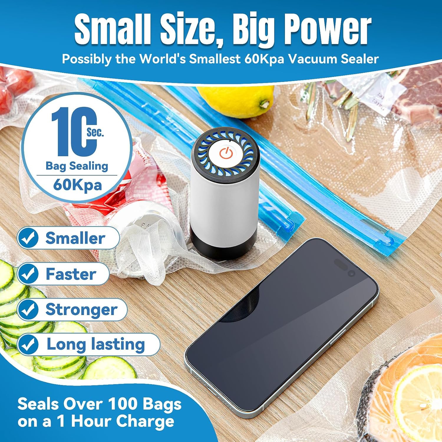 Electric Vacuum Sealer,Handheld Vacuum Sealer,Vacuum Sealer for Food,Small Household Food Vacuum Sealer