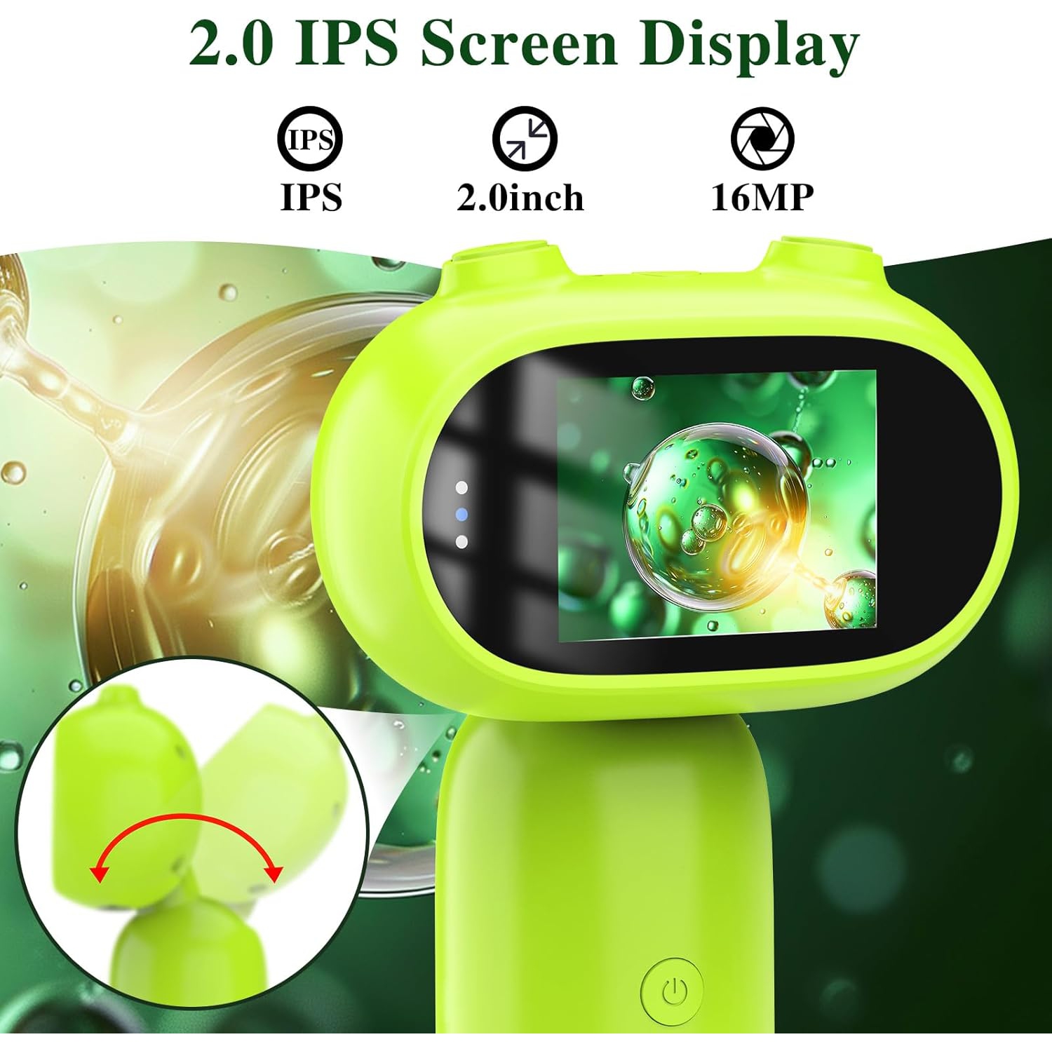 Portable Pocket Microscope for Little Boys & Girls with 2 inch IPS Screen,Digital Microscope 1000X,Mini Microscope with 8 LEDs,Compatible with PC