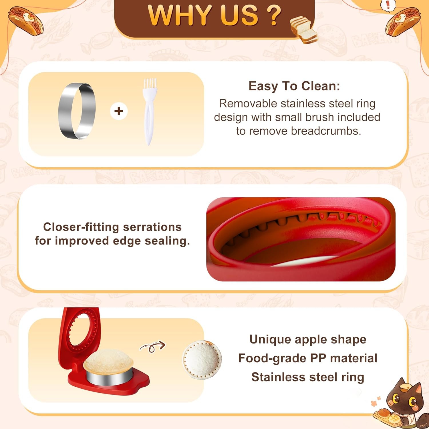 2PCS Sandwich Cutters for Little Ones Lunch,Round Sandwich Sealer Ideal for School Lunch Boxes & Bento Boxes,Sandwich Cutters for Boys & Girls