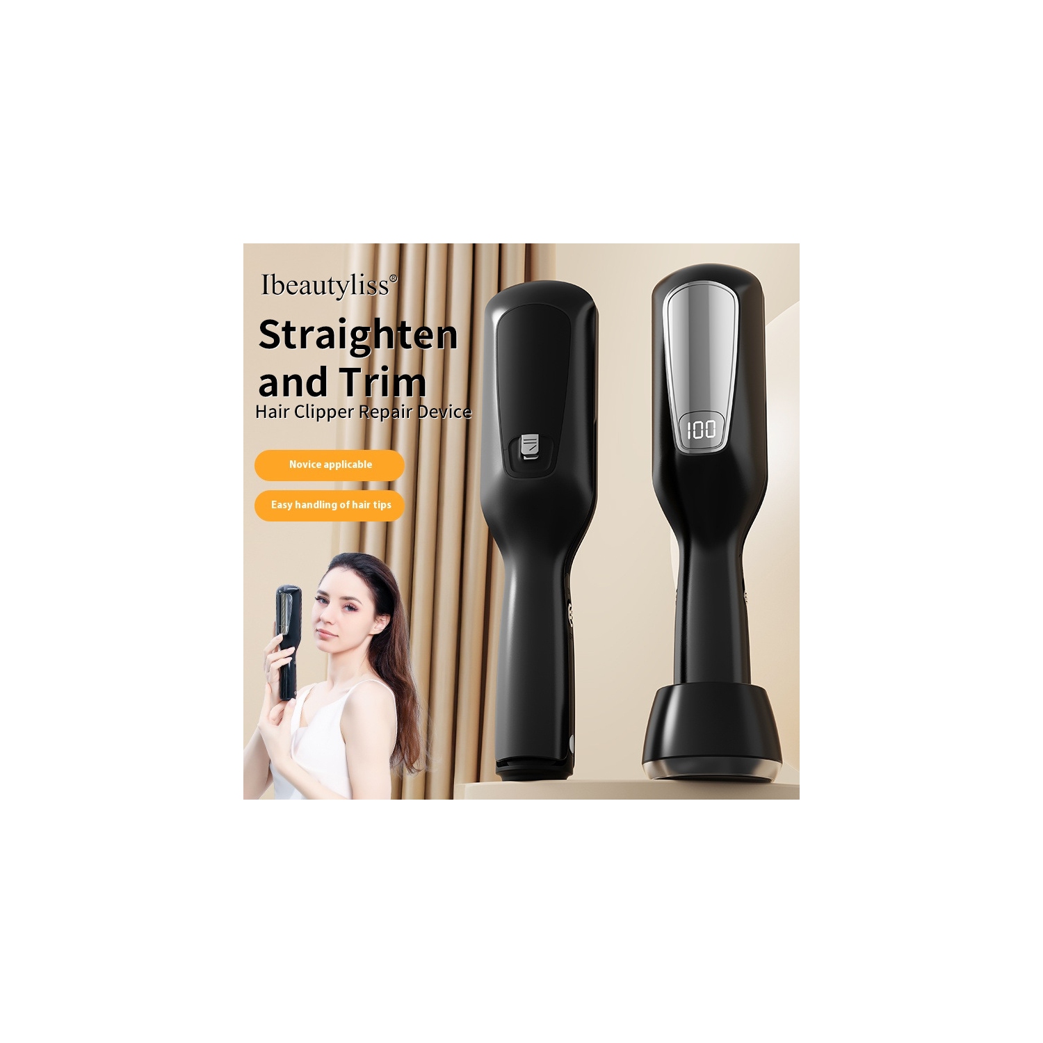 Hair Ends Trimmer Split Remover Dry Damaged Trim Split Iron Flat Hair Straightener for Women Cordless Hair Cutting Machine