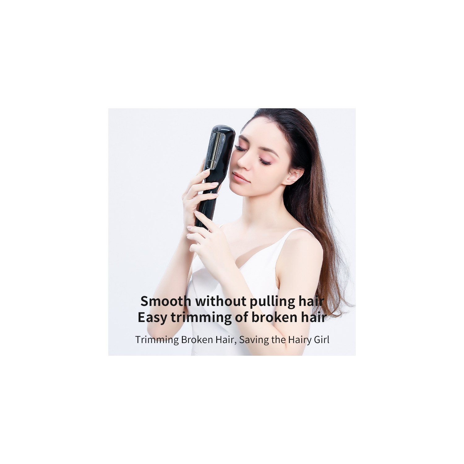 Hair Ends Trimmer Split Remover Dry Damaged Trim Split Iron Flat Hair Straightener for Women Cordless Hair Cutting Machine