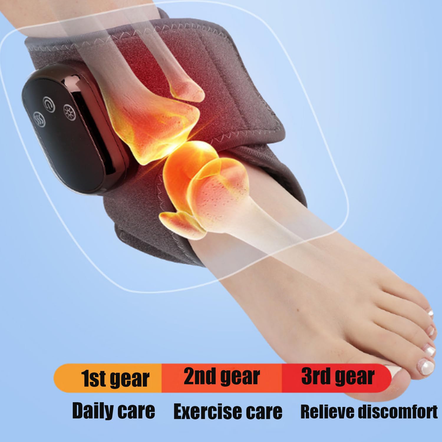 2 Packs Foot Massage,Triple Method Foot Massager 3-in-1 Electric Feet Warmer Wrap, Ankle Heating Pad for Pain Relief