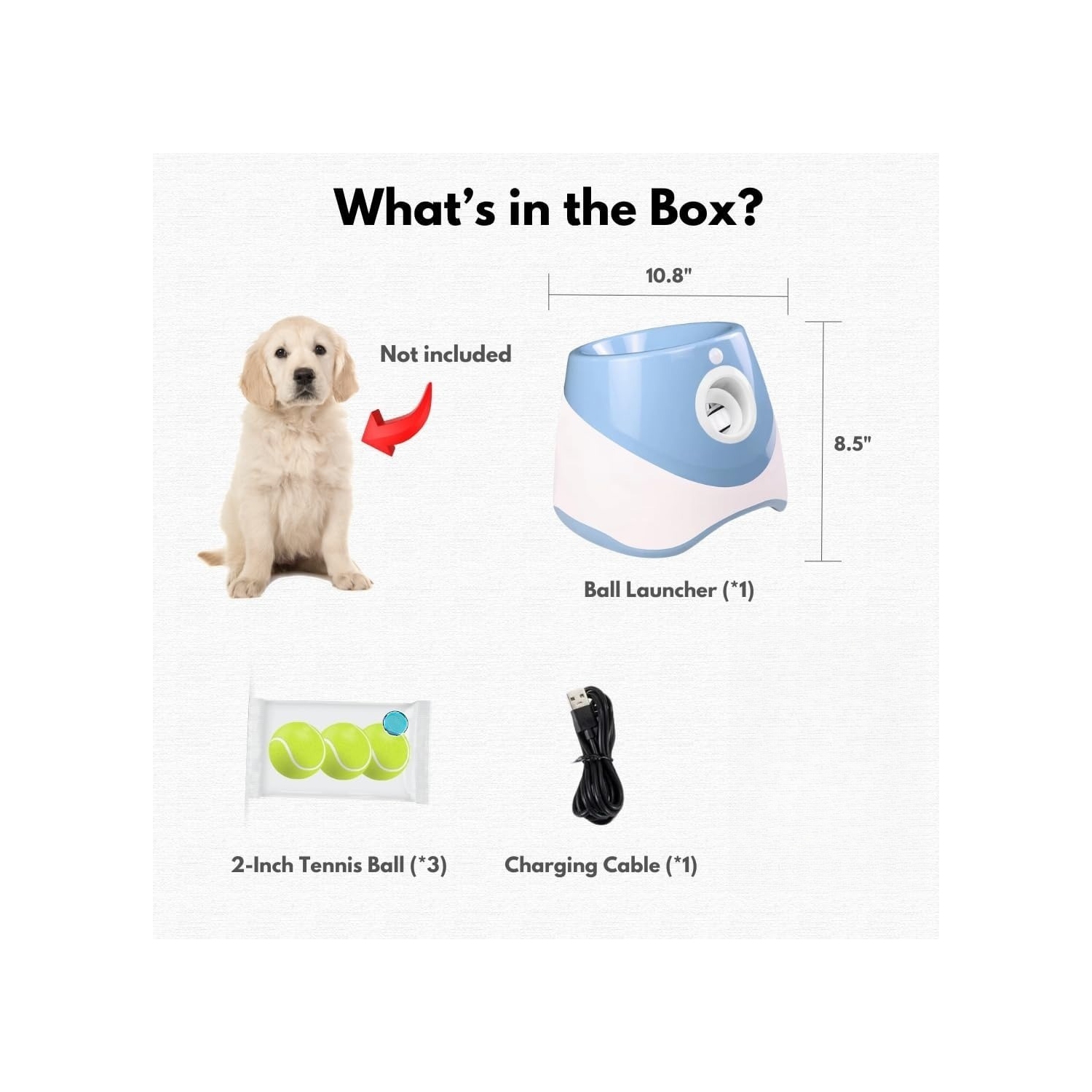 Automatic Ball Launcher for Small Medium Dog/Puppy with 3 Tennis Balls,Ball Launcher Machine for Dogs,Electric Ball Launcher Dog Toys