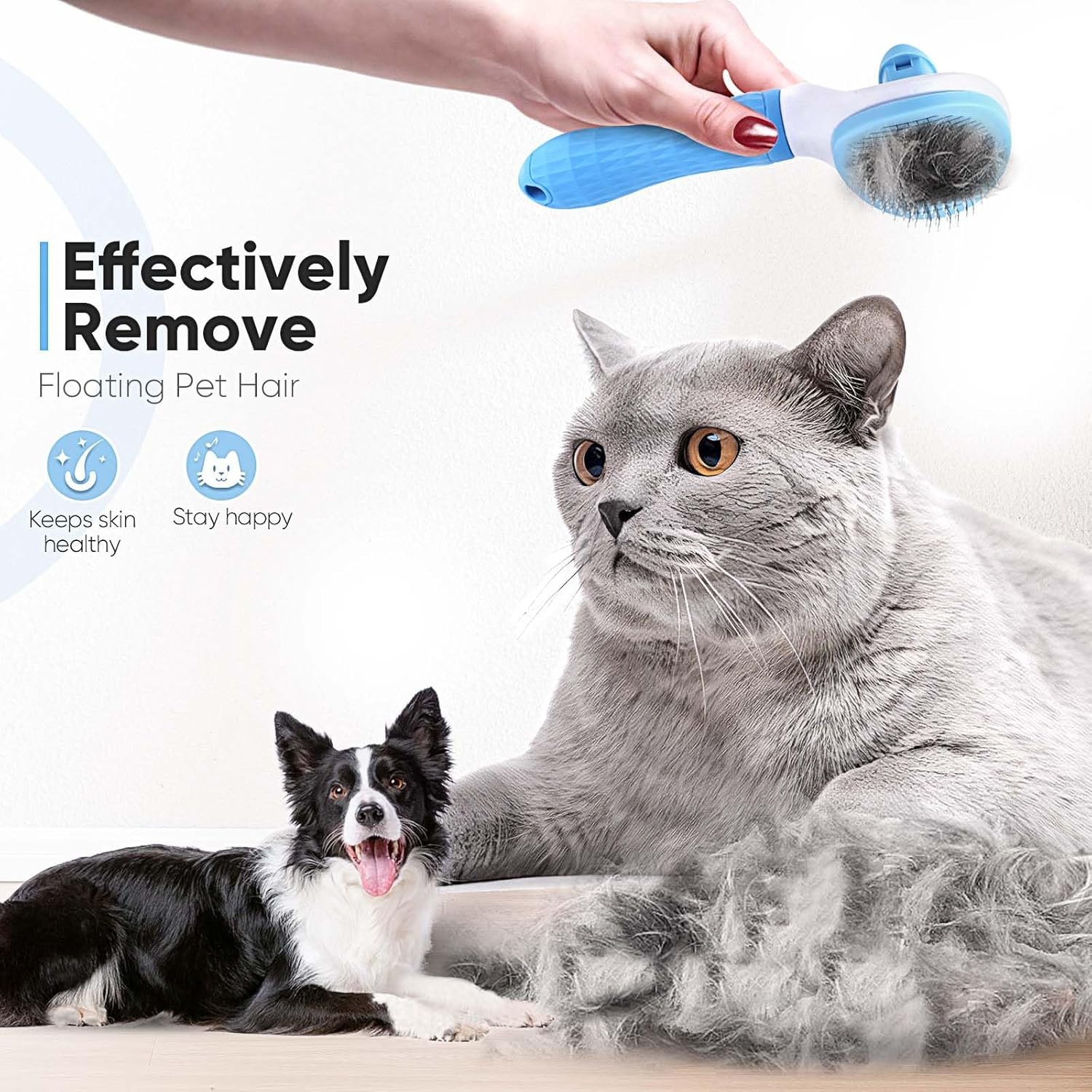 2PCS Cat Brush Self Cleaning Slicker Brush,Dog Brush for Long & Short Haired Pets,Cat Comb Dog Shedding Brush for Pet Massage,Brush for Pet Hair