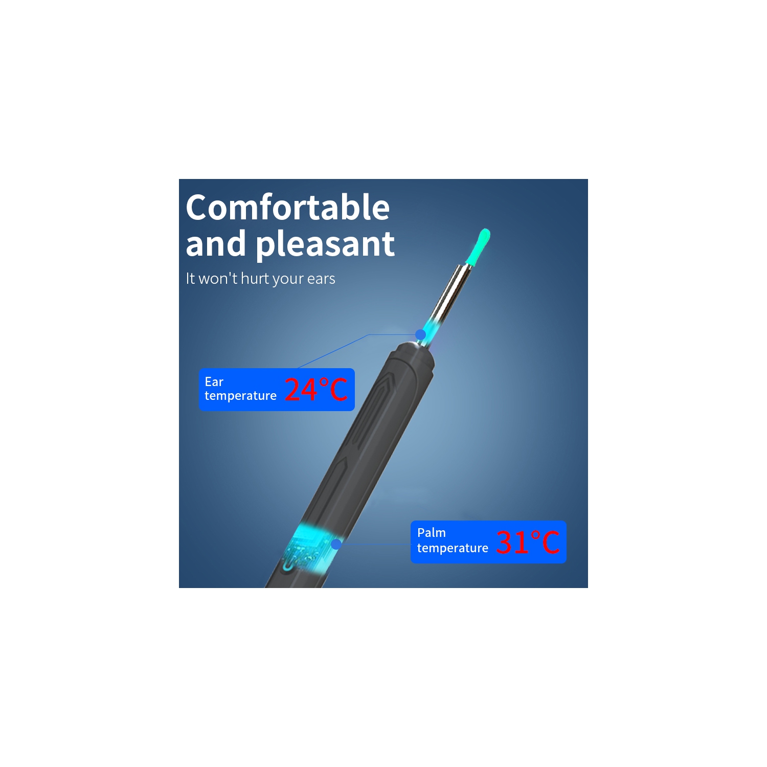 Children's visual Wifi ear pick, wireless HD endoscope cleaning ear picking tool, ear visual otoscope for ear canal examination - black integrated