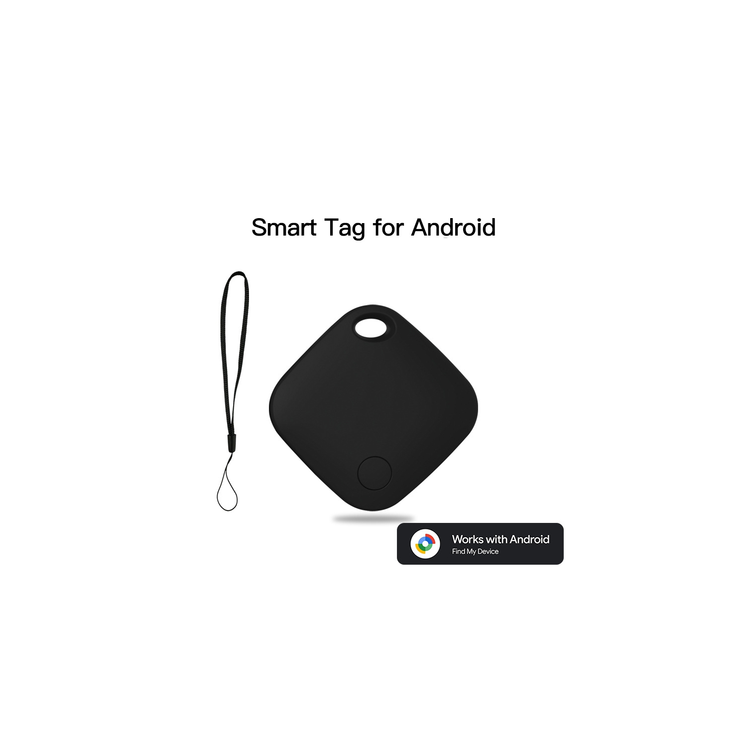 Localisateur d'Android, dispositif anti-perte AIRTAG, emplacement d'animal de compagnie dans le coffre à bagages, localisateur certifié Google - noir