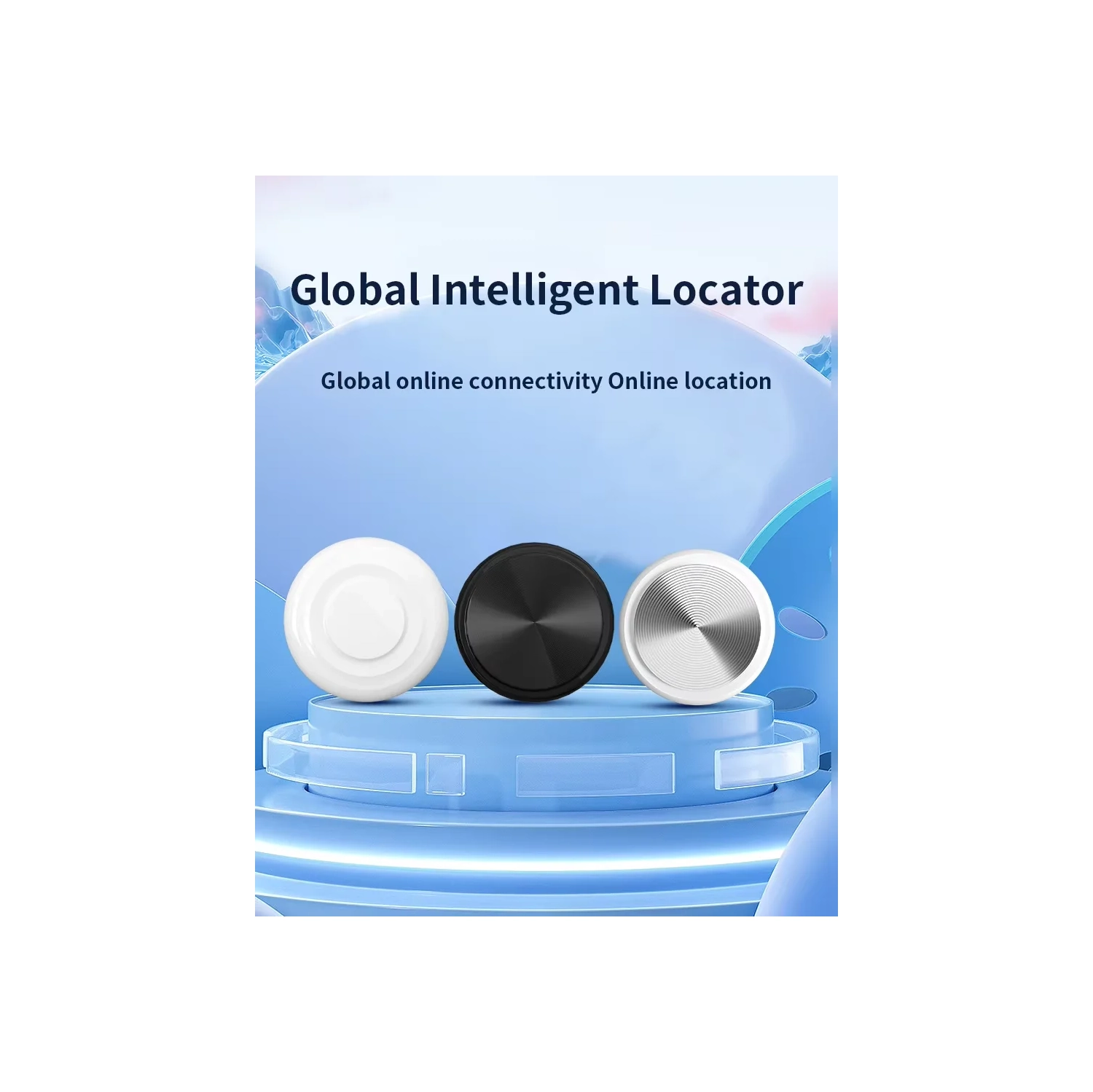 Android iOS Universal Global Locator, AIRTAG Anti-Lost Device, GPS Track Multi-personne View Pet Global Tracker, motif CD noir électroplacage avec