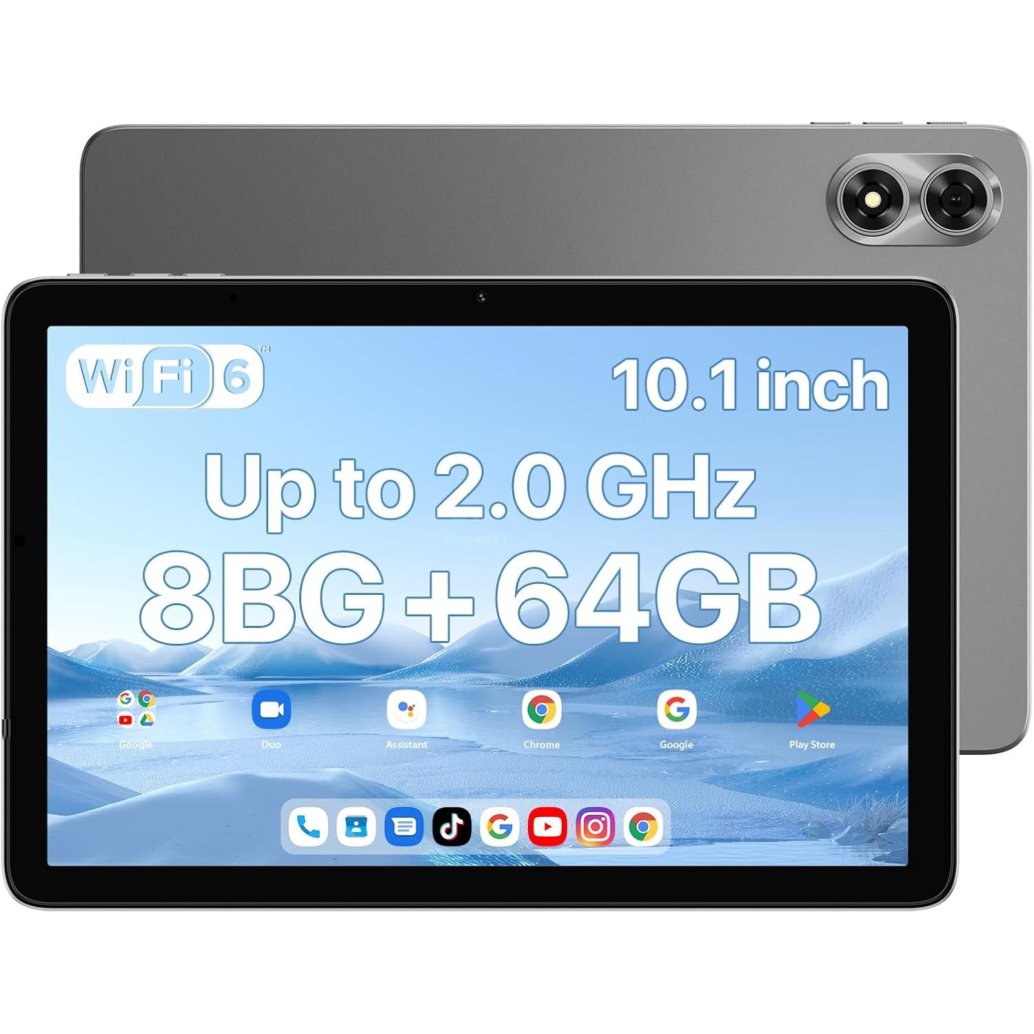 UMIDIGI G1 Tab 2025 10.1" HD Tablet, 8GB (4+4) RAM + 64GB Storage, 1TB Expandable, Quad-Core 2.0GHz, Dual-Band Wi-Fi, 6000mAh Battery, Dual Camera, Bluetooth – 1280x800